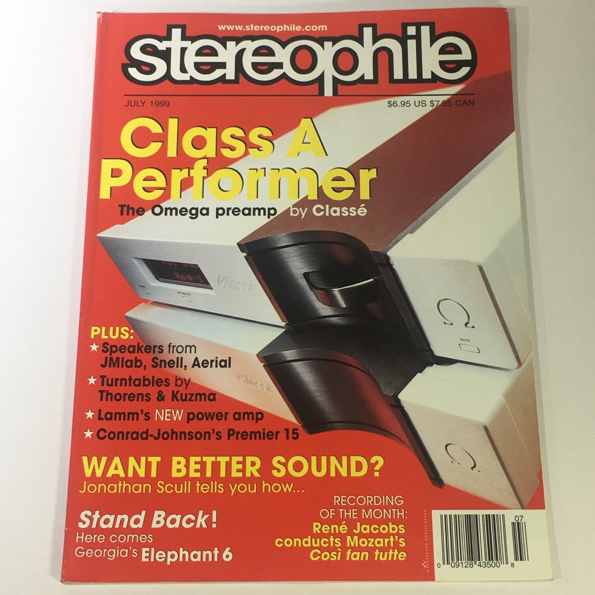 Stereophile Magazine July 1999 - Classe's Omega Preamp / Rene Jacobs / Newsstand