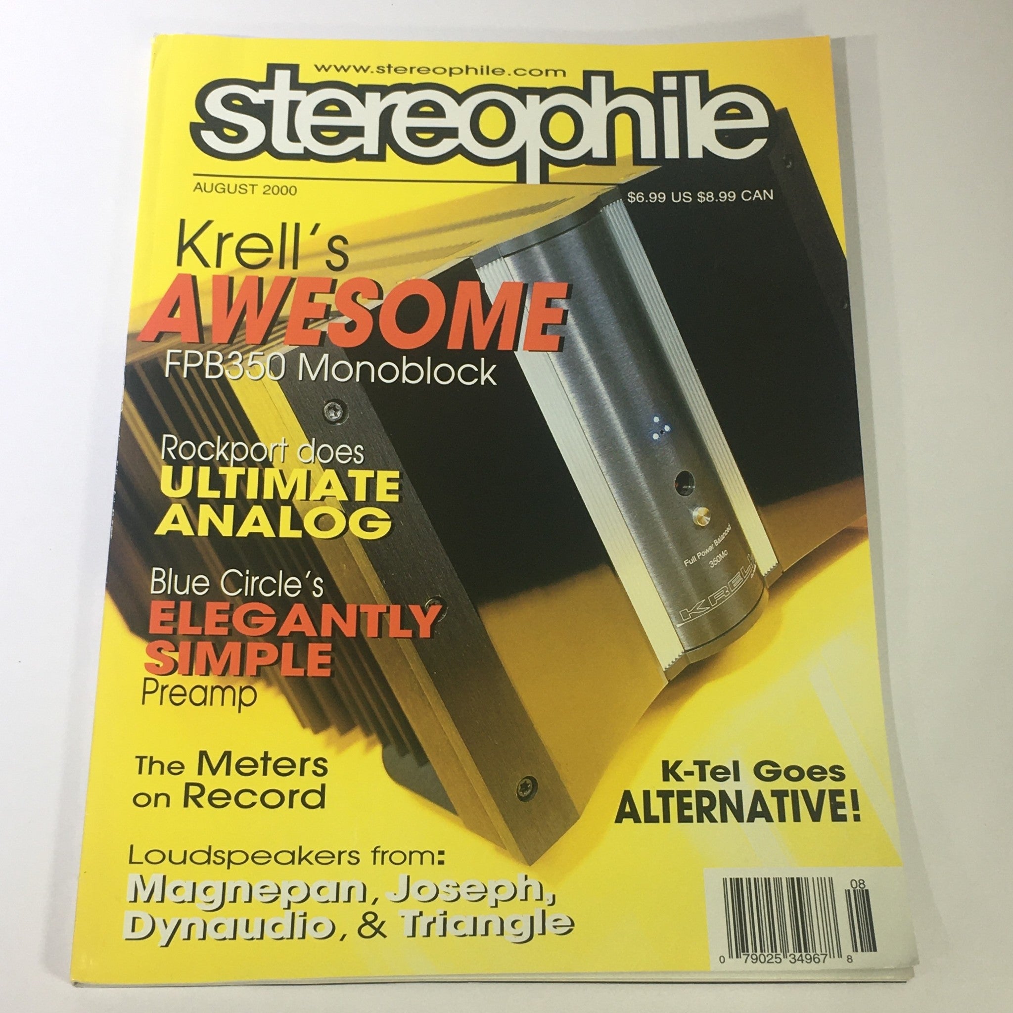 Stereophile Magazine August 2000 - Krell's FPB350 Monoblock / Magnepan Speakers