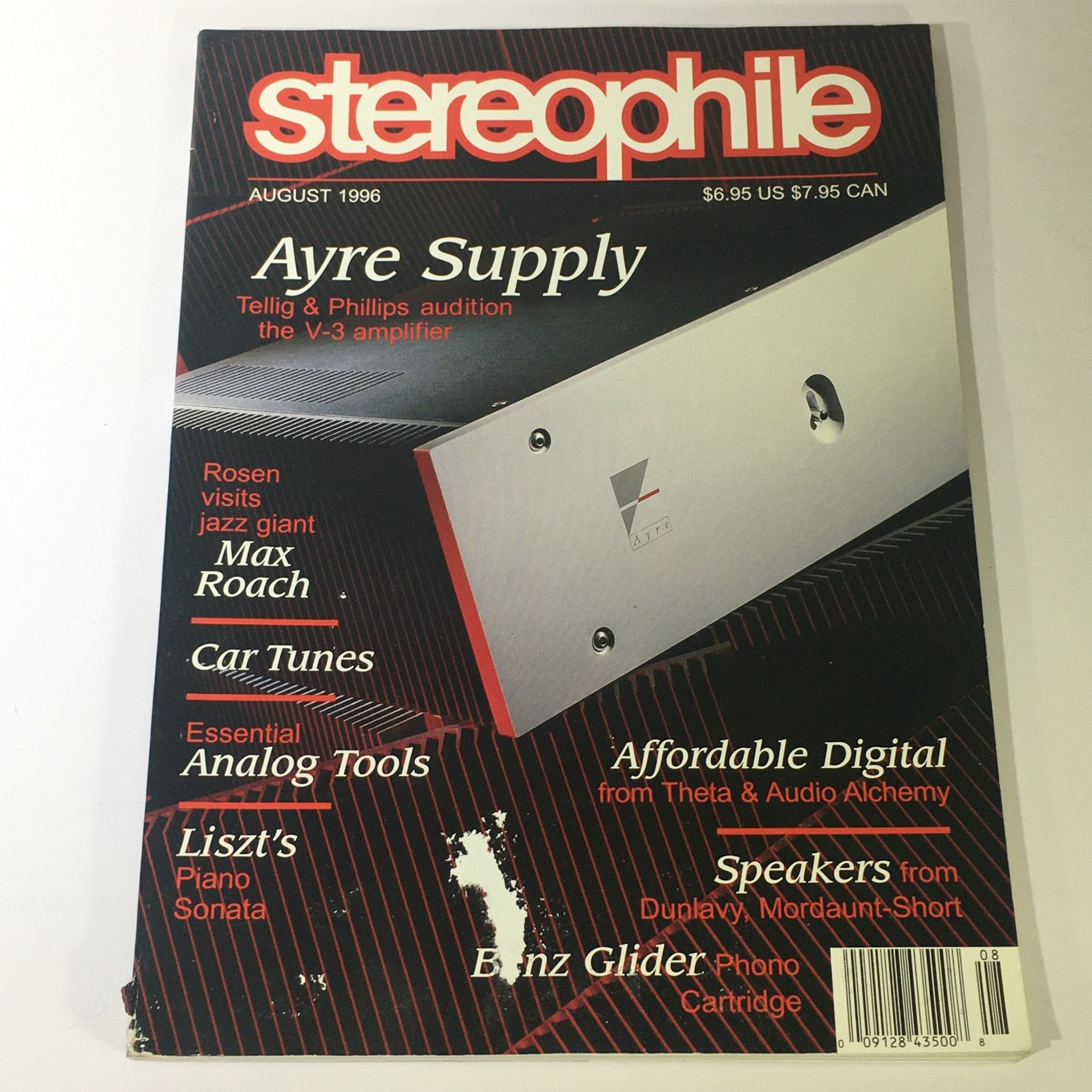 Stereophile Magazine August 1996 - Philips V-3 AMP / Max Roach / Liszt's Piano