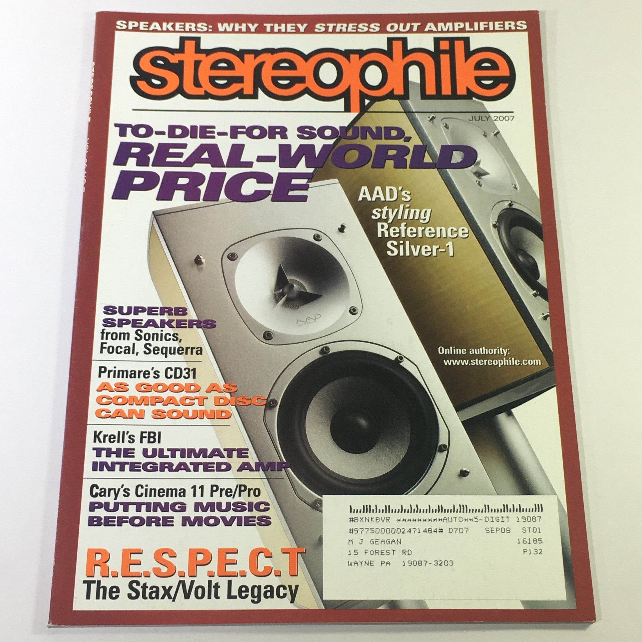 Stereophile Magazine July 2007 - R.E.S.P.E.C.T. The Stax and Volt Legacy