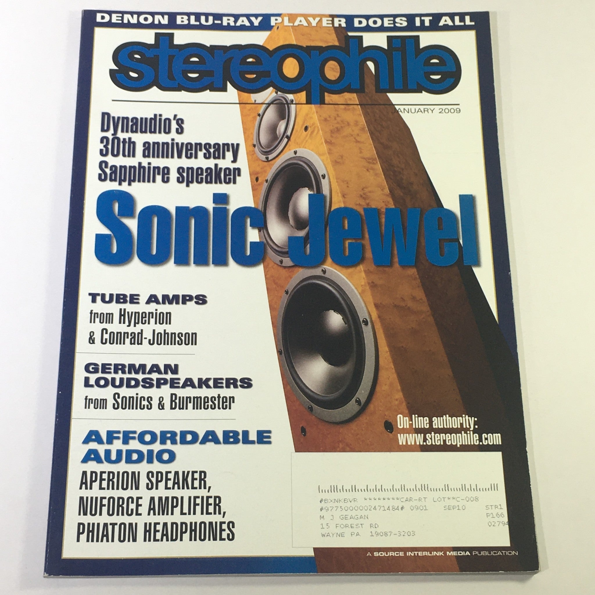 Stereophile Magazine January 2009 - The Dynaudio Sonic Jewel Sapphire Speakers