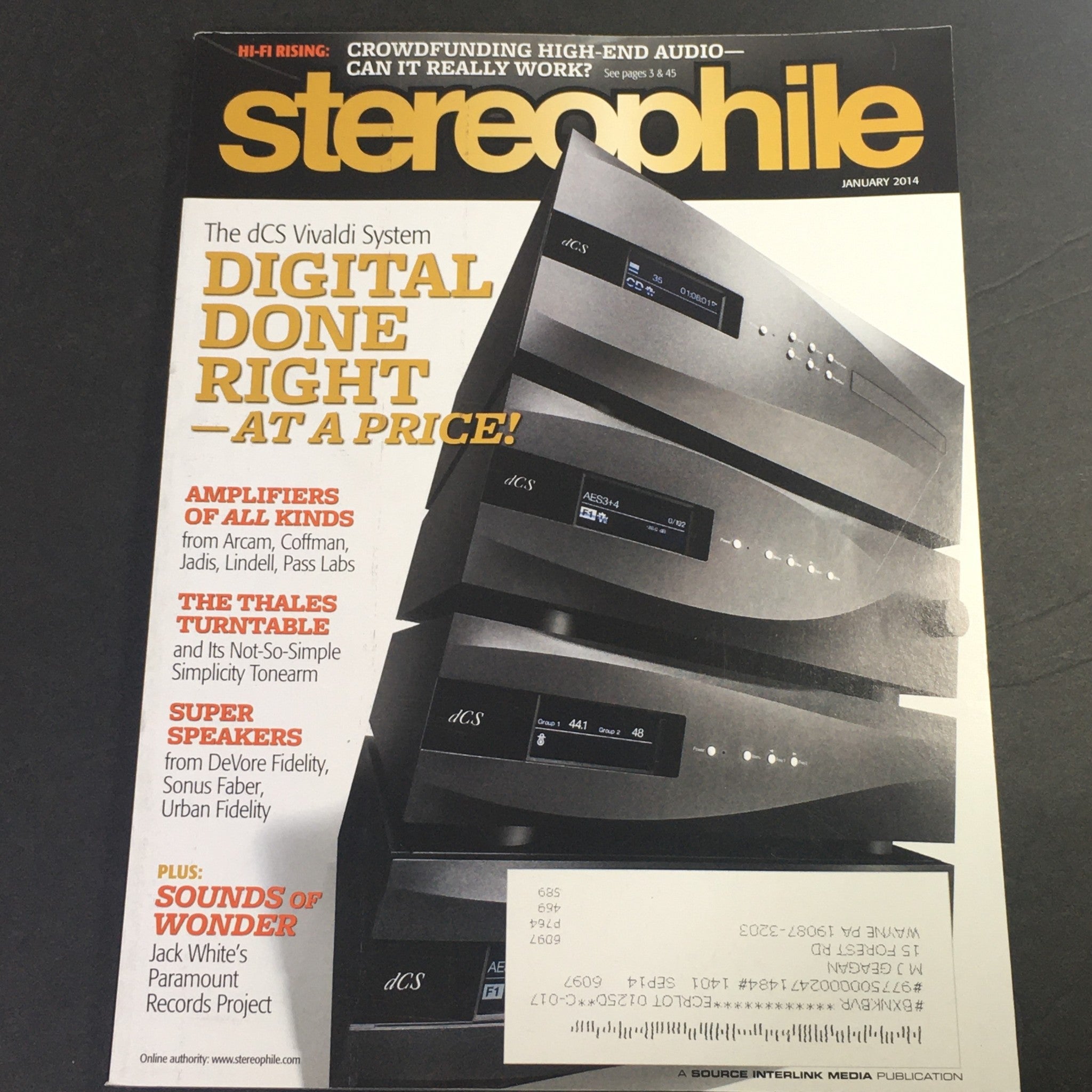 Stereophile Magazine January 2014 - Arcam, Coffman, Jadis, Lindell Pass Labs AMP