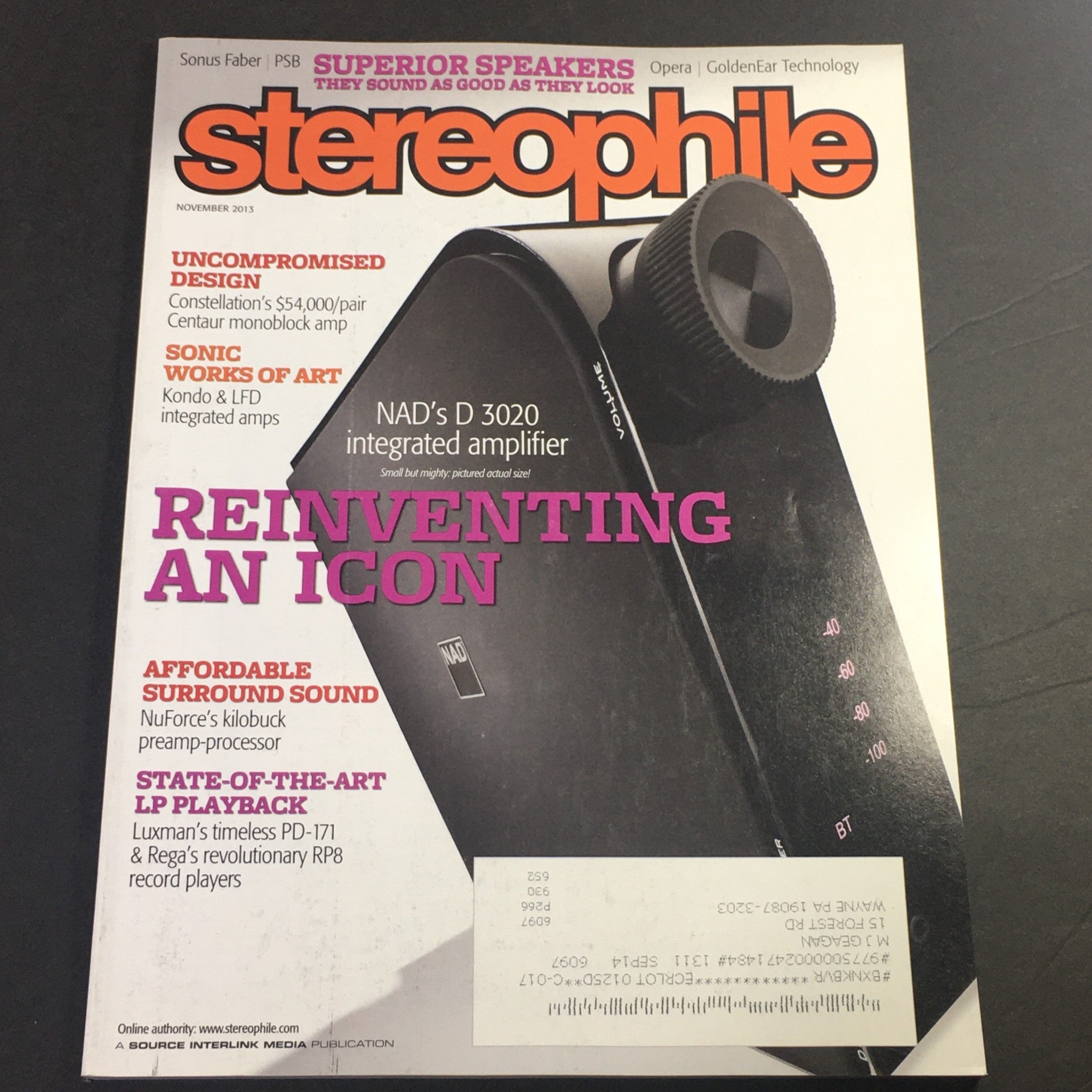 Stereophile Magazine November 2013 - NAD D 3020 AMP / Luxman & Rega RP8 Players