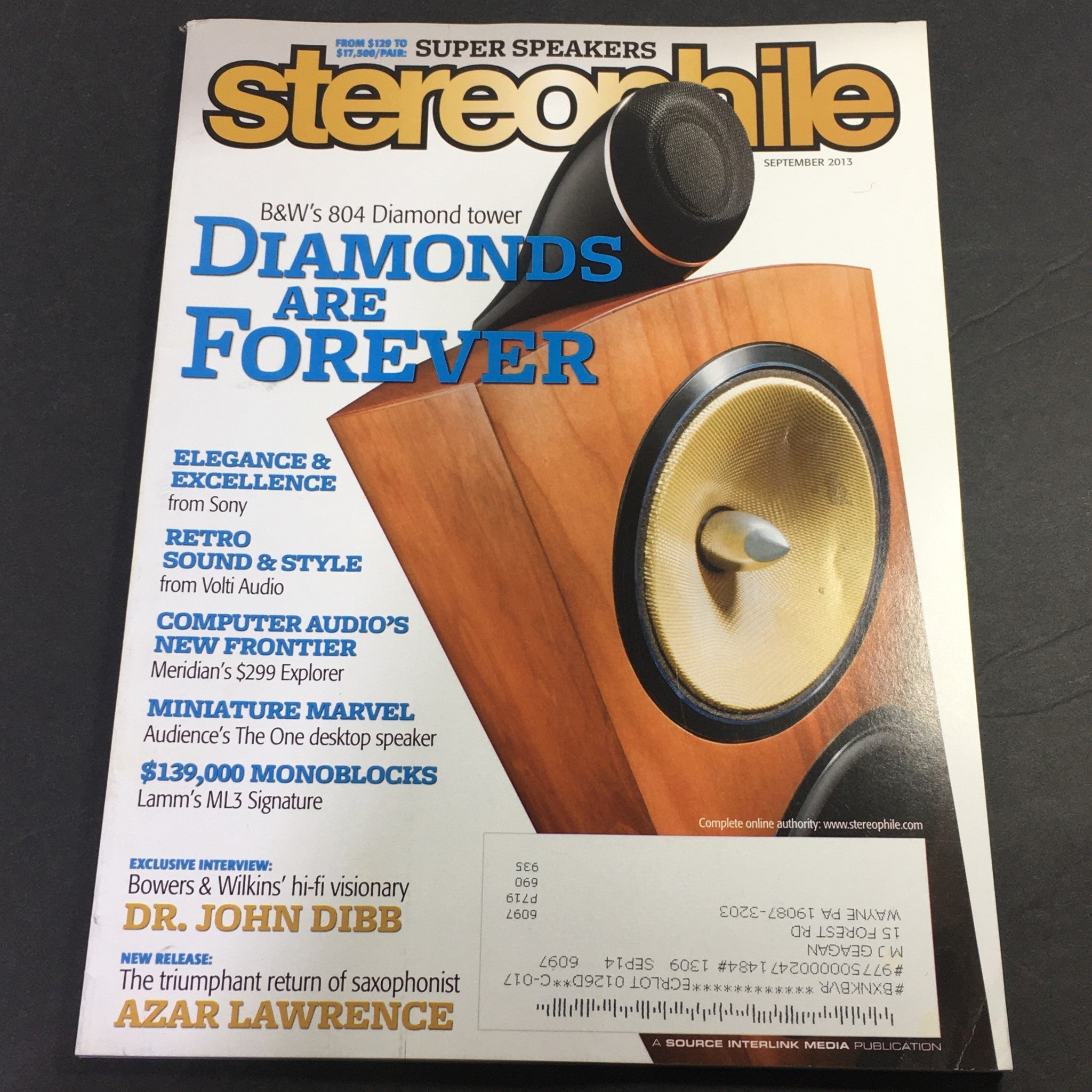 Stereophile Magazine September 2013 - The B&W's 804 Diamond Tower Speakers