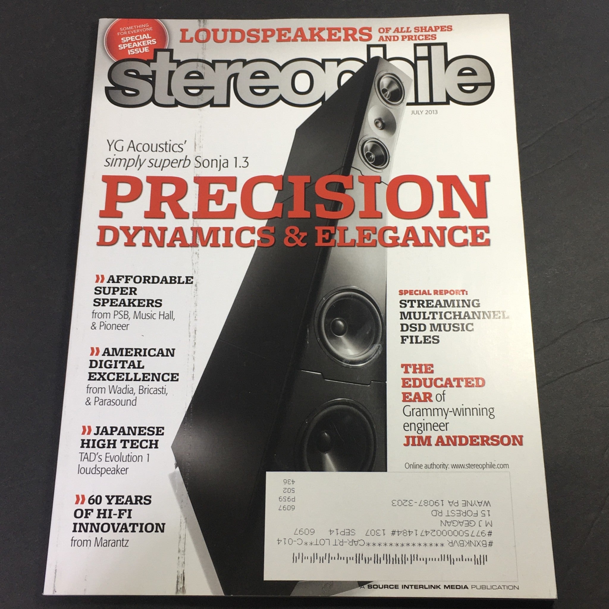 Stereophile Magazine July 2013 - YG Acoustic Sonja 1.3 Speaker / Jim Anderson