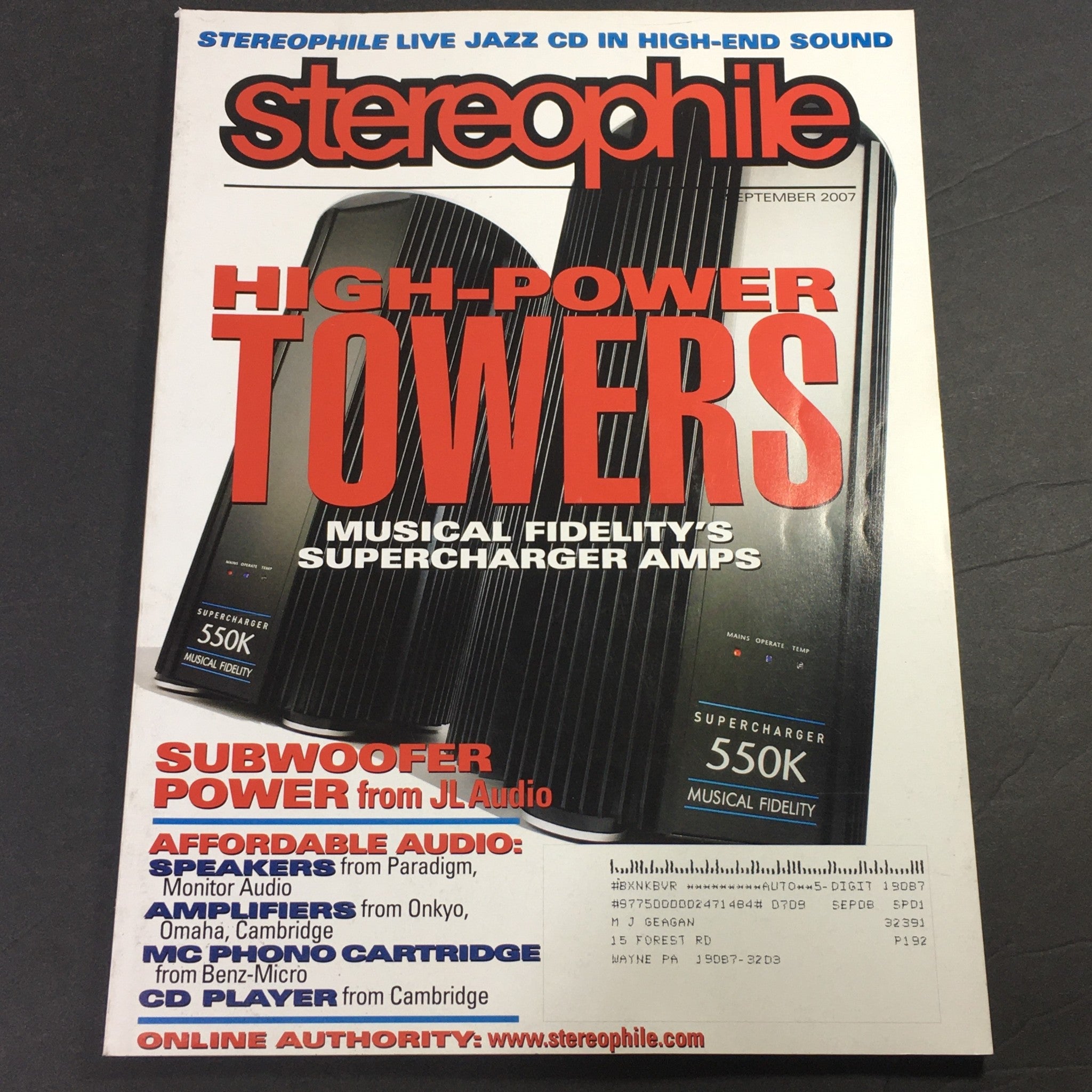 Stereophile Magazine September 2007 - The Super Charger 550K Music Fidelity