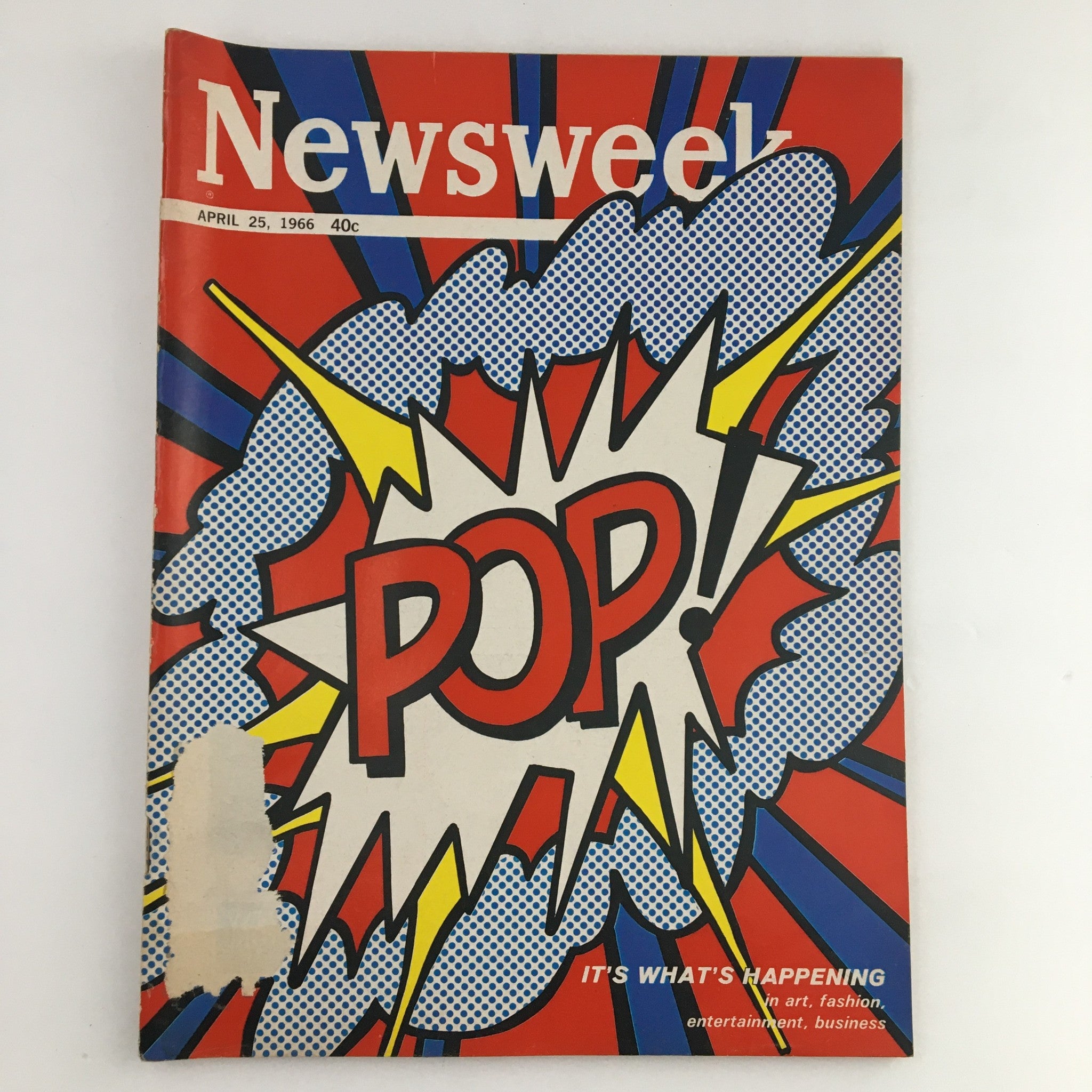 Cover of Newsweek Magazine, April 25, 1966, featuring the headline 'It's What's Happening in Art, Fashion & Business.