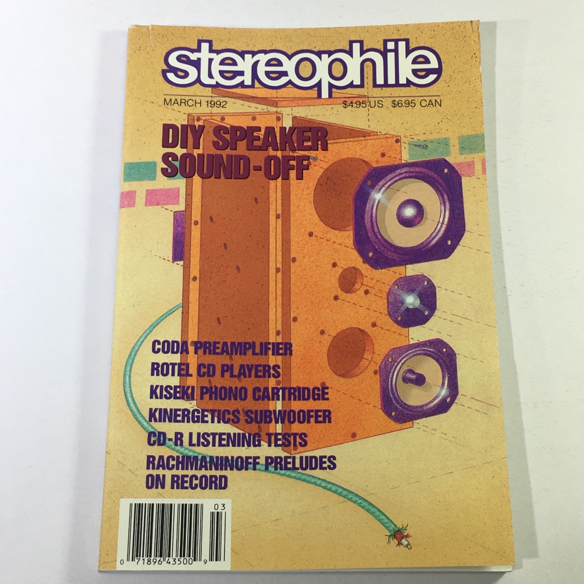 Stereophile Magazine March 1992 - Coda PreAMP / Rotel CD Player / DIY Speaker