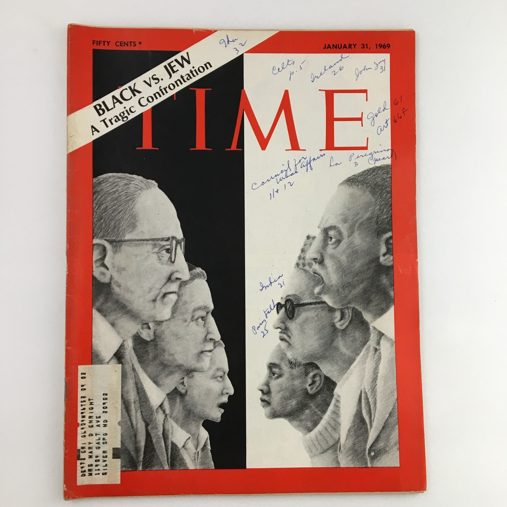 Time Magazine January 31 1969 Vol. 93 No. 5 Black vs Jew A Tragic Confrontation