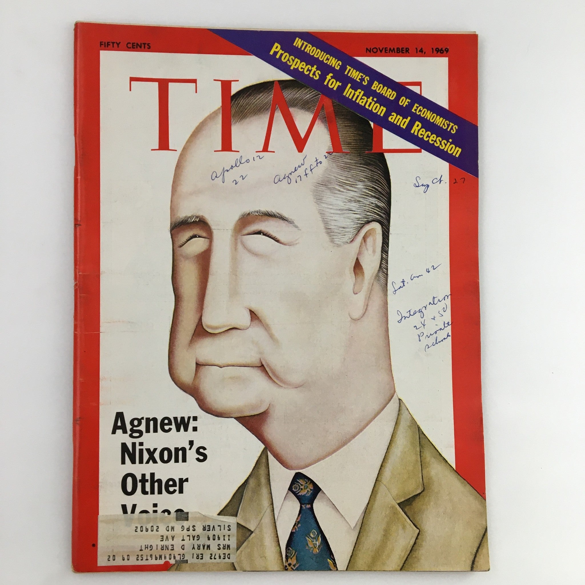 Time Magazine November 14 1969 Vol. 94 No. 20 Spiro Agnew, Richard Nixon's Voice