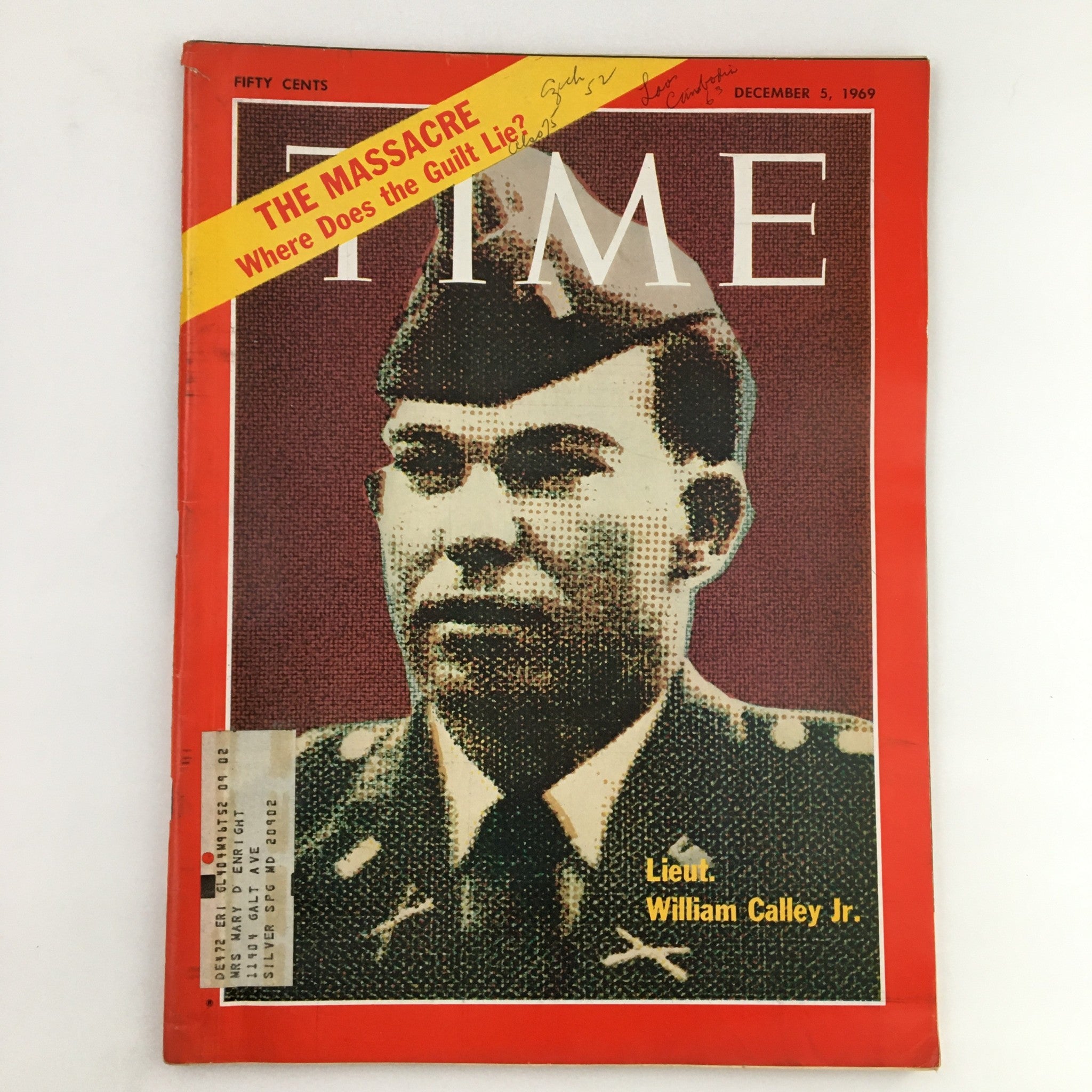 Time Magazine December 5 1969 Vol. 94 No. 23 Lieutenant William Calley Jr.