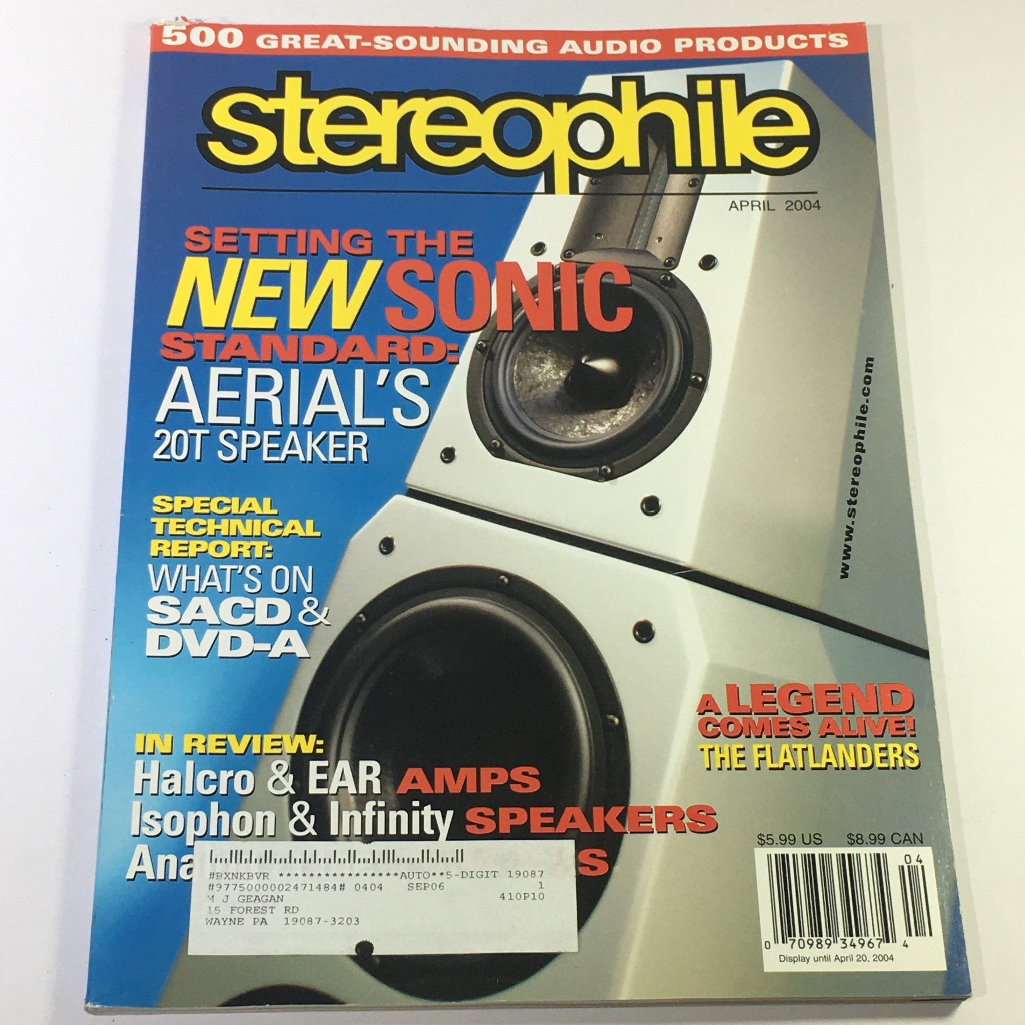 Stereophile Magazine April 2004 - Aerial 20T Speaker / Halcro & Ear AMPS