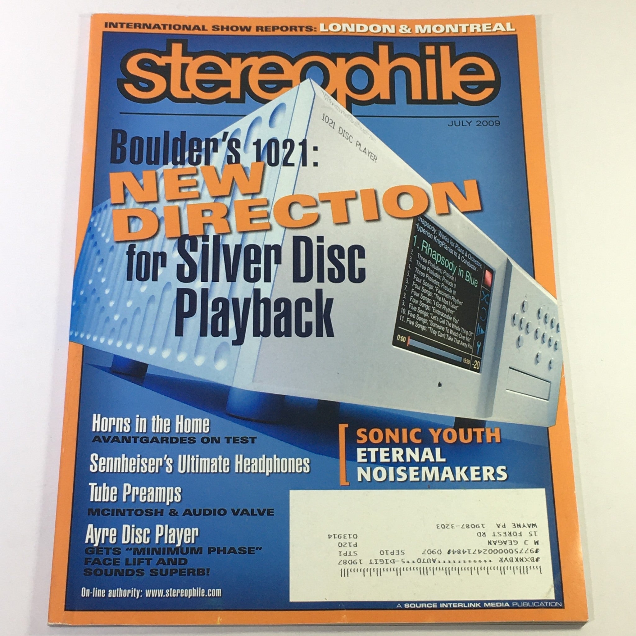 Stereophile Magazine July 2009 - Boulder 1021 Silver Disc Playback / Ayre Player