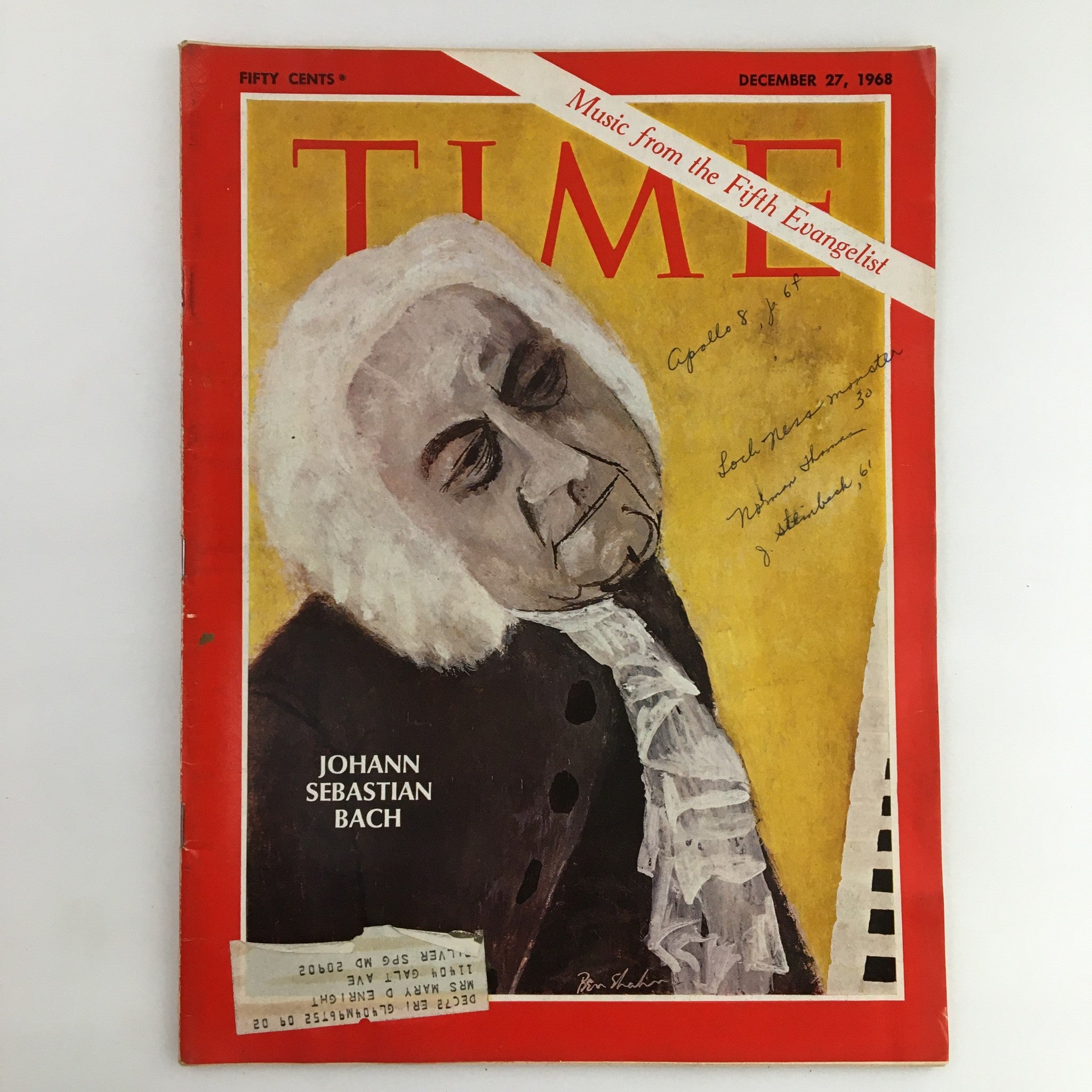 Time Magazine December 27 1968 Vol. 92 No. 26 Evangelist Johann Sebastian Bach