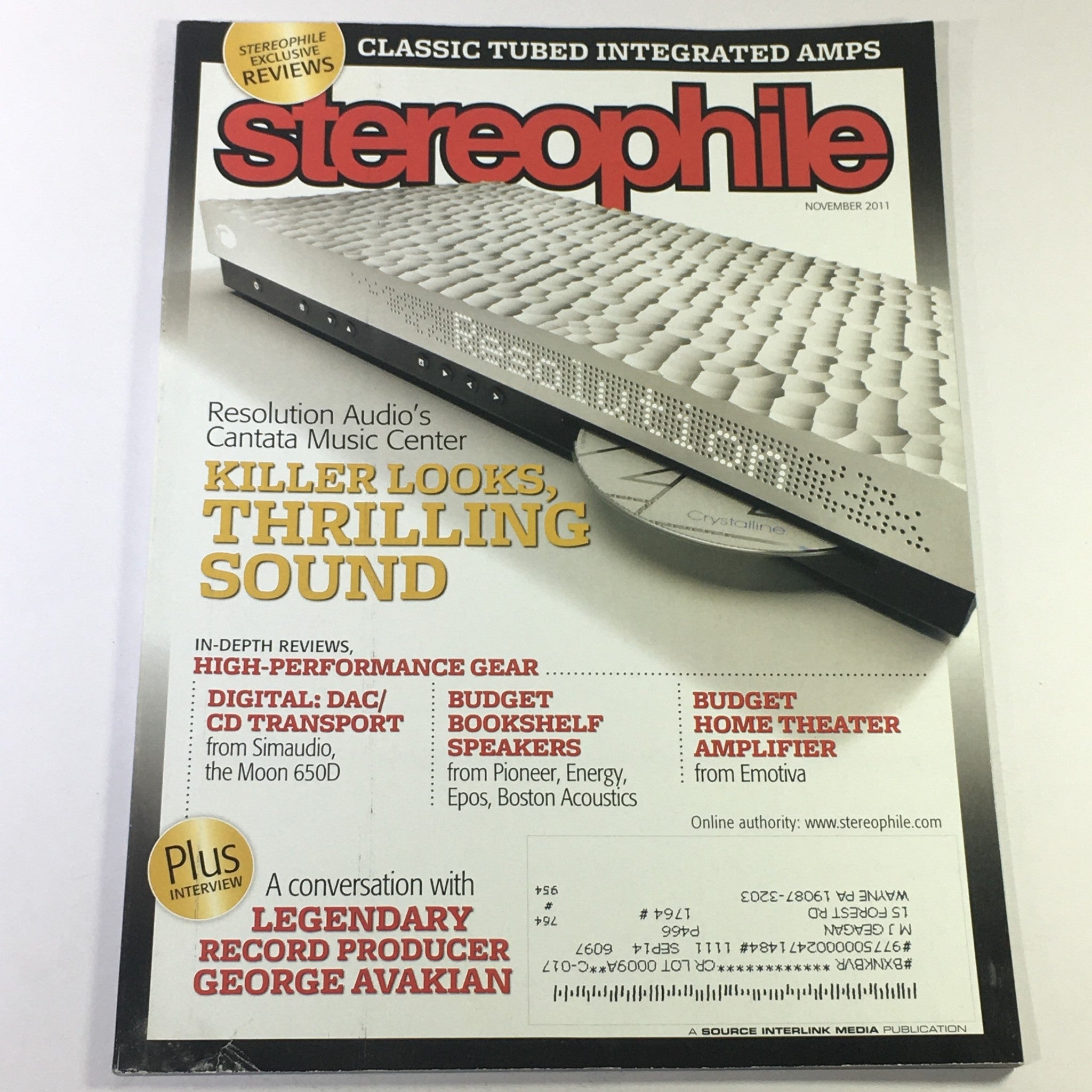 Stereophile Magazine November 2011 - Simaudio Moon 650D Digital CD Transport