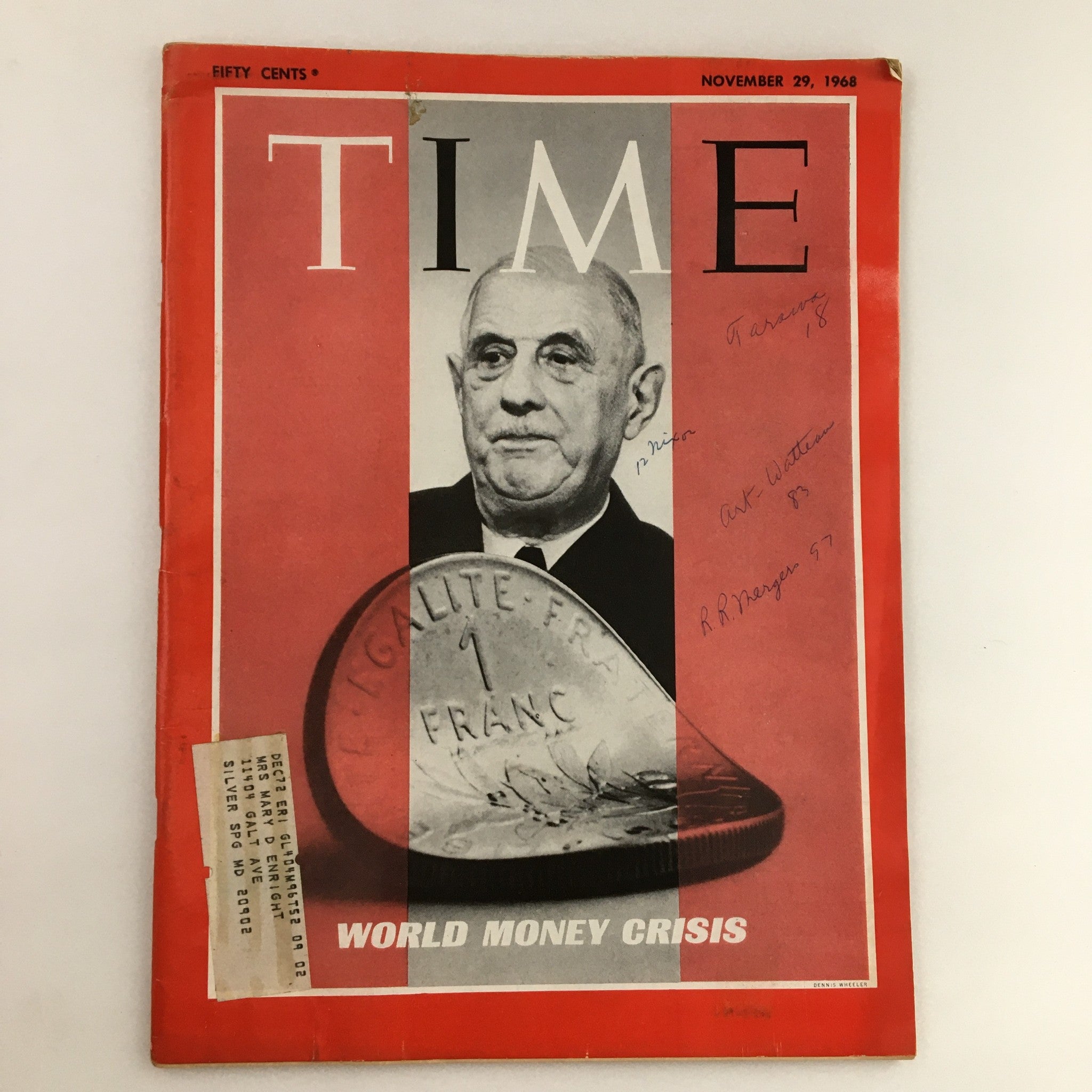 Time Magazine November 29 1968 Vol. 92 No. 22 Charles de Gaulle Money Crisis