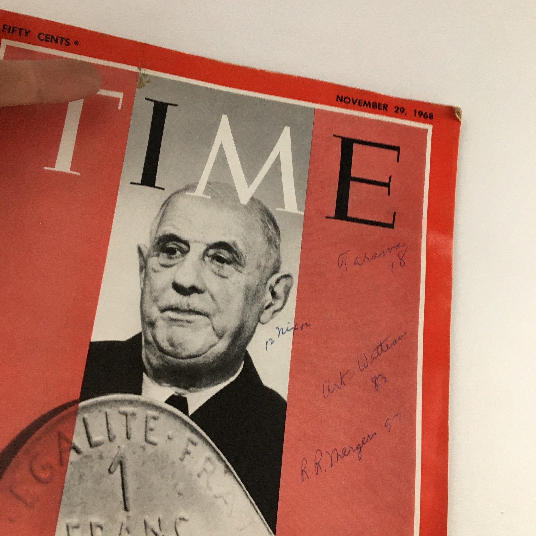 Time Magazine November 29 1968 Vol. 92 No. 22 Charles de Gaulle Money Crisis