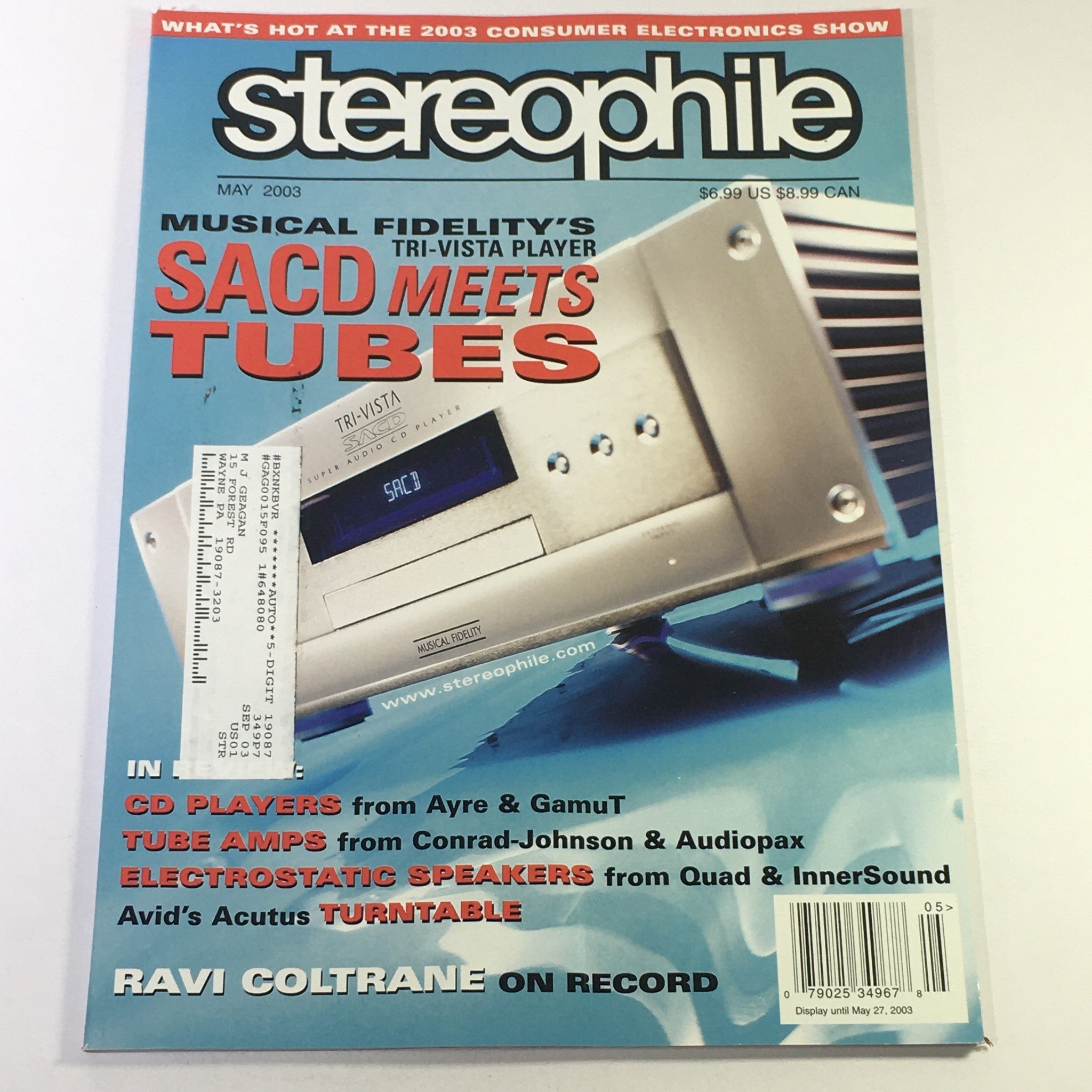 Stereophile Magazine May 2003 - Tri-Vista Player SACD / Ayre & GamuT CD Players