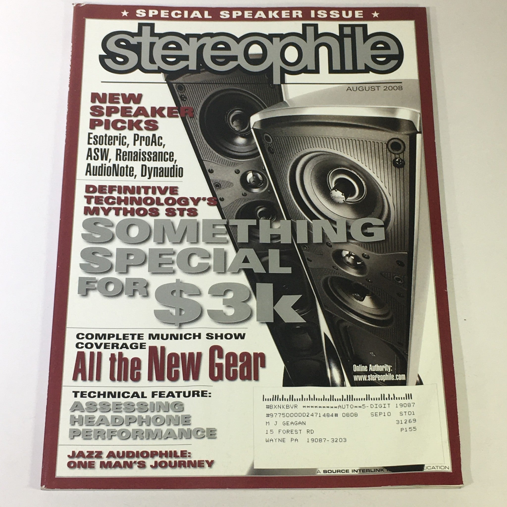 Stereophile Magazine August 2008 - Esoteric, ProAc, ASW & Renaissance Speakers