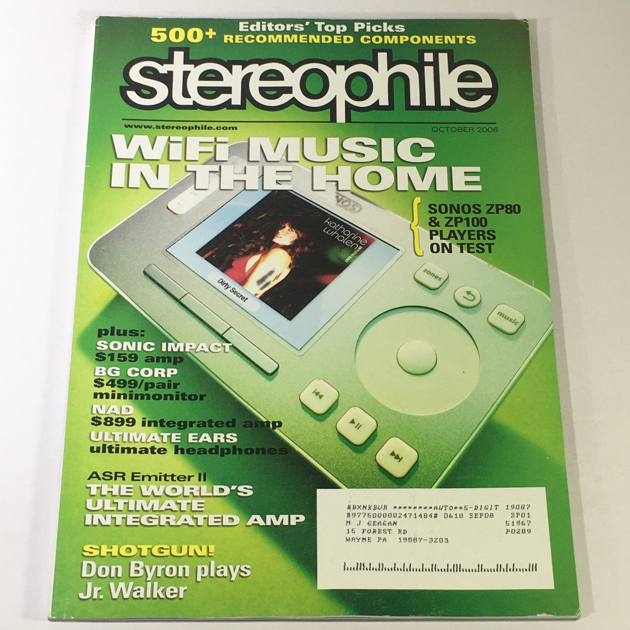 Stereophile Magazine October 2006 - Don Byron Plays Jr. Walker / Sonos ZP80 Test