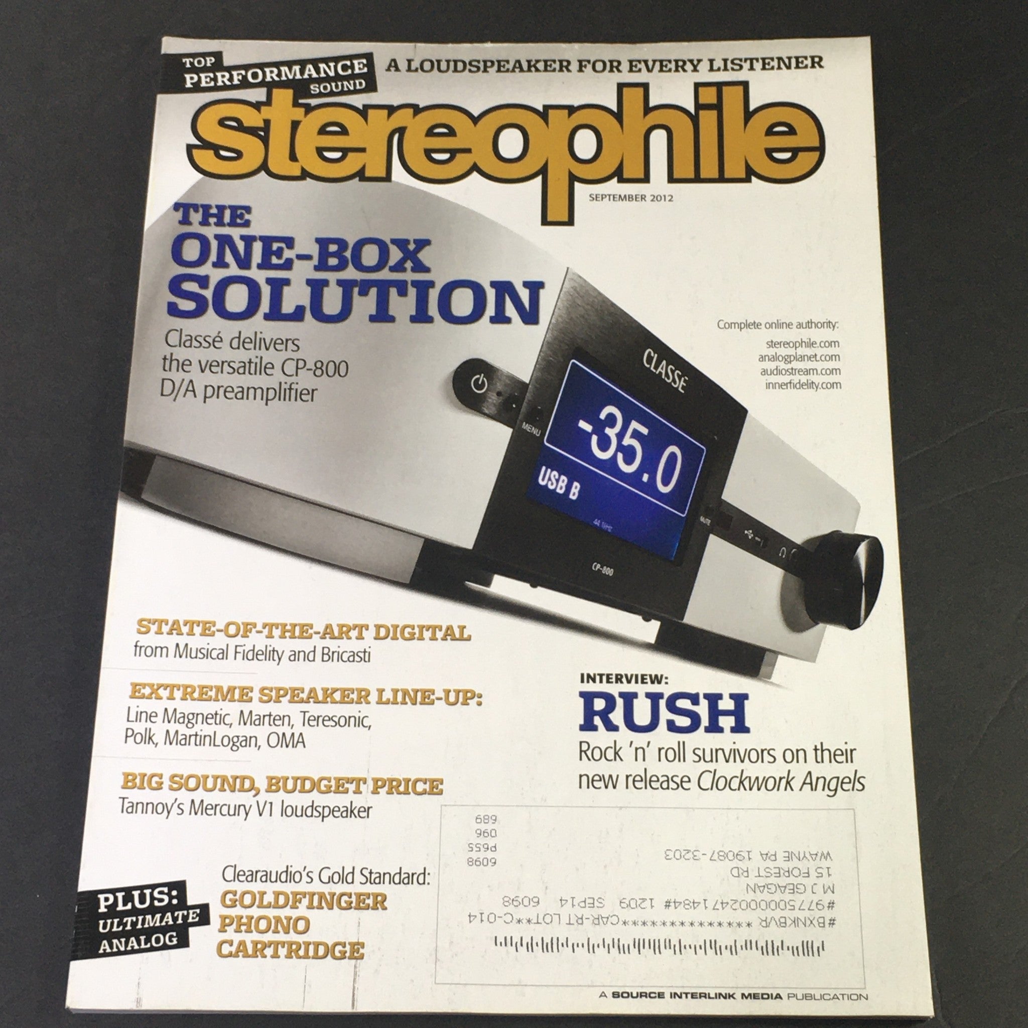 Stereophile Magazine September 2012 - CP-800 D/A Amp / Tannoy Mercury V1 Speaker