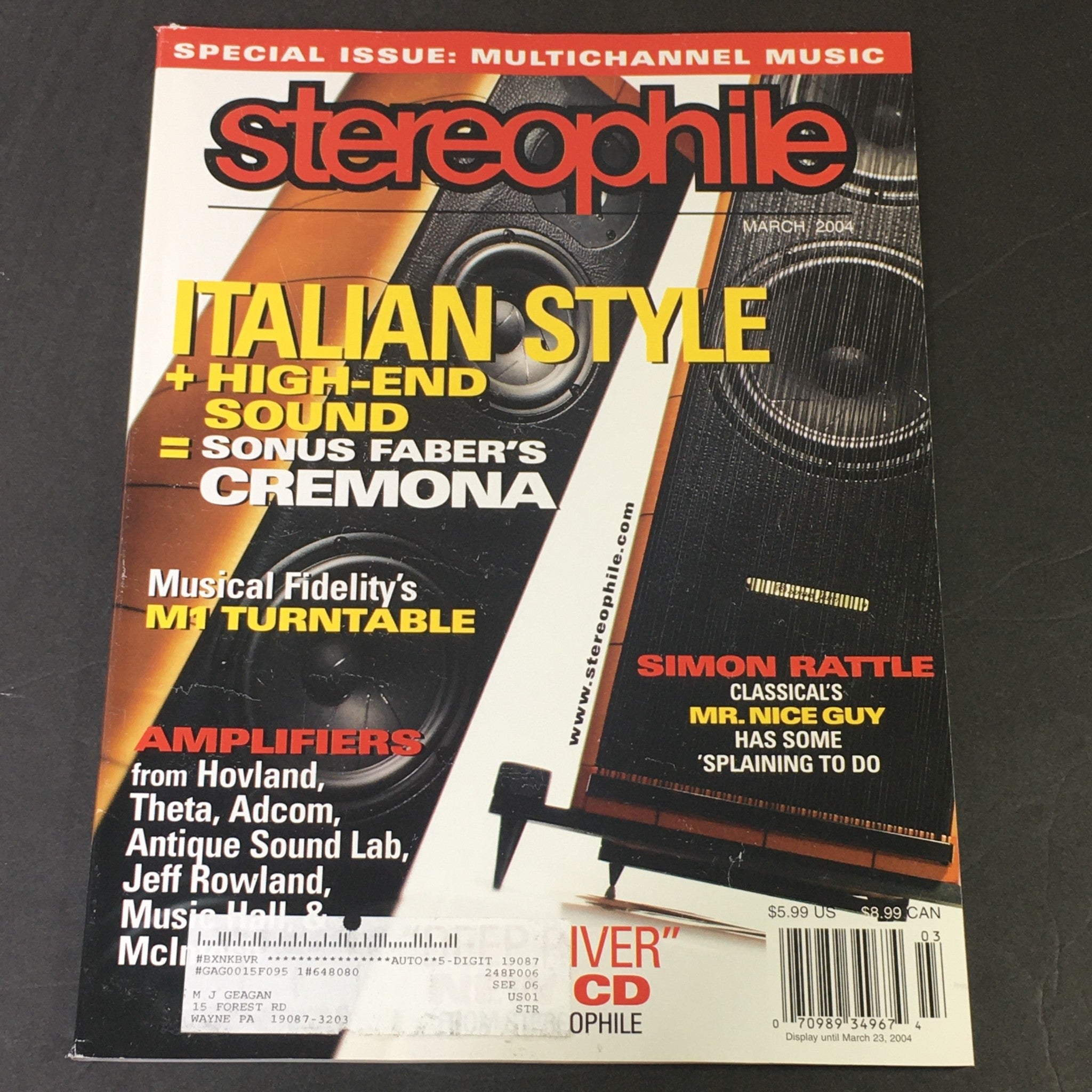 Stereophile Magazine March 2004 - M1 Turntable / Simon Rattle Mr. Nice Guy