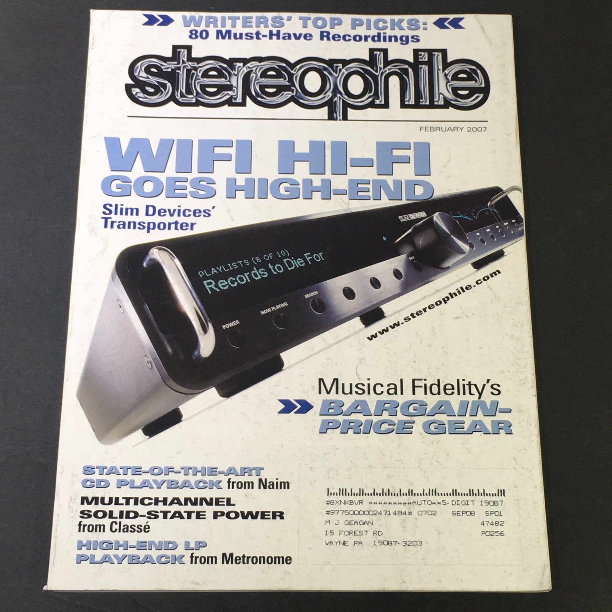 Stereophile Magazine February 2007 - Naim CD Playback / Classe Solid-State Power