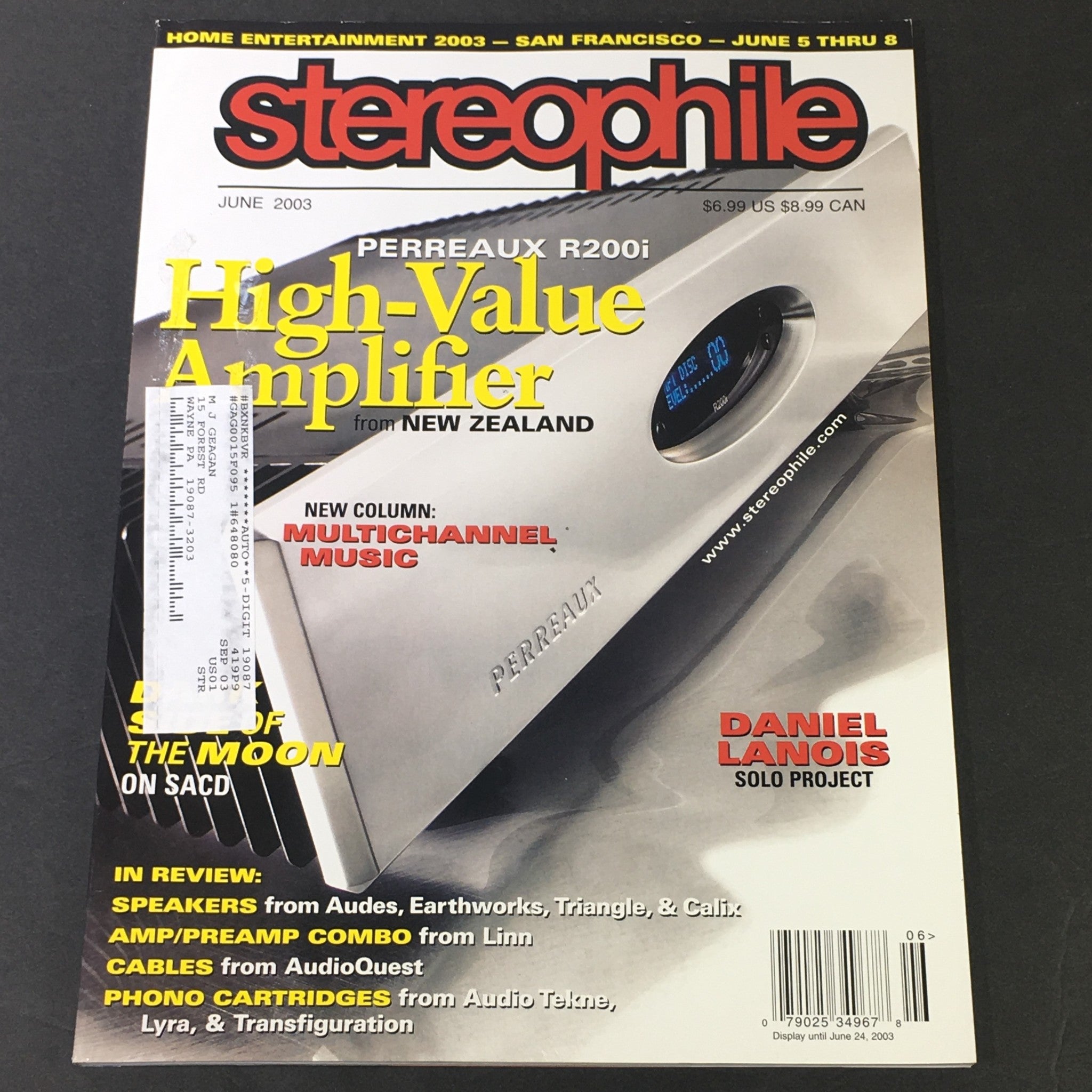 Stereophile Magazine June 2003 - Perreaux R200i AMP / Daniel Lanois Solo Project