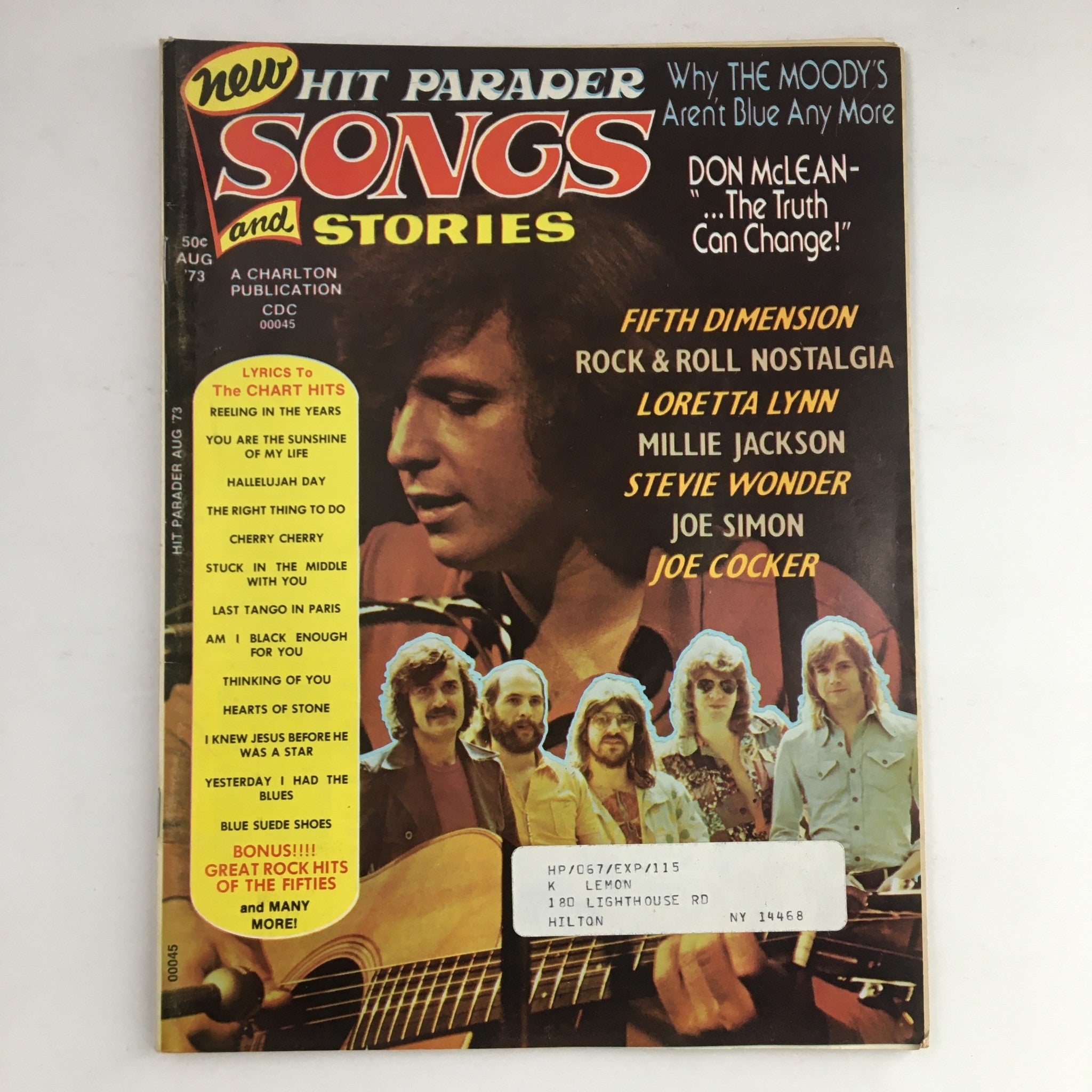 Hit Parader Songs & Stories August 1973 Don McLean, Loretta Lynn & Stevie Wonder