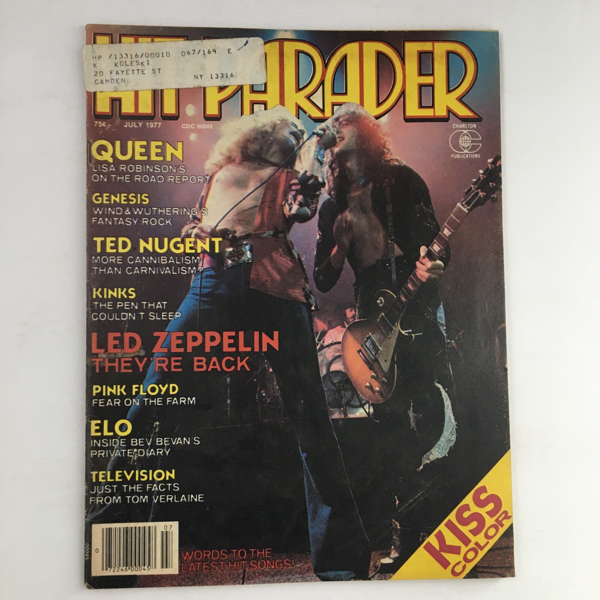 Hit Parader Magazine July 1977 Queen, Genesis, Ted Nugent, Kinks & Led Zeppelin