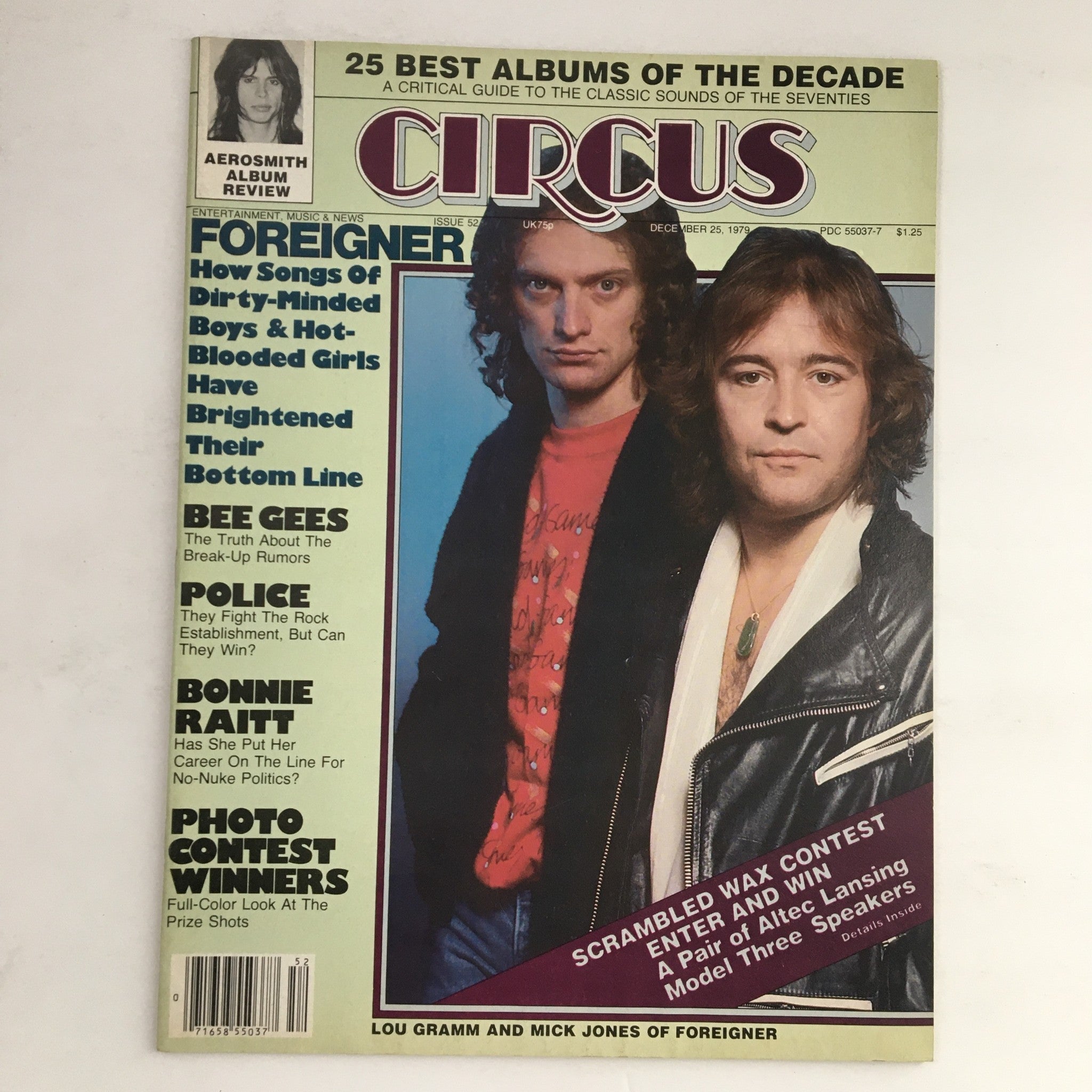 Circus Magazine December 25 1979 Lou Gramm, Mick Jones & Steve Tyler Aerosmith