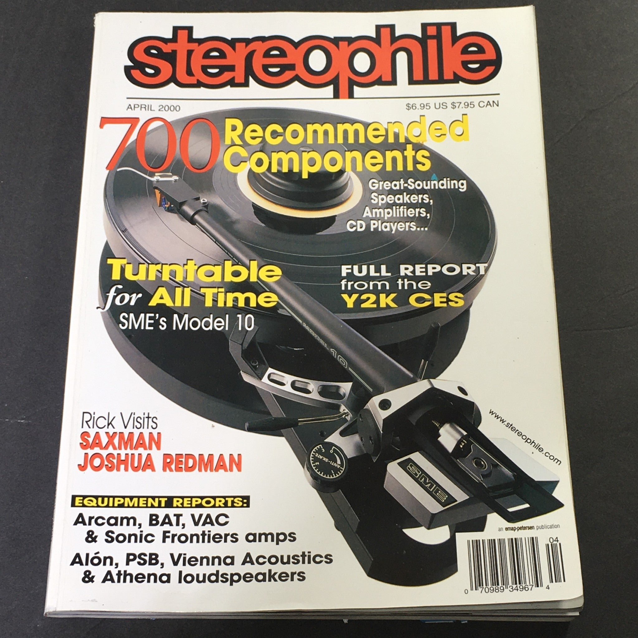 Stereophile Magazine April 2000 - Saxman Joshua Redman / SME Model 10 Turntable