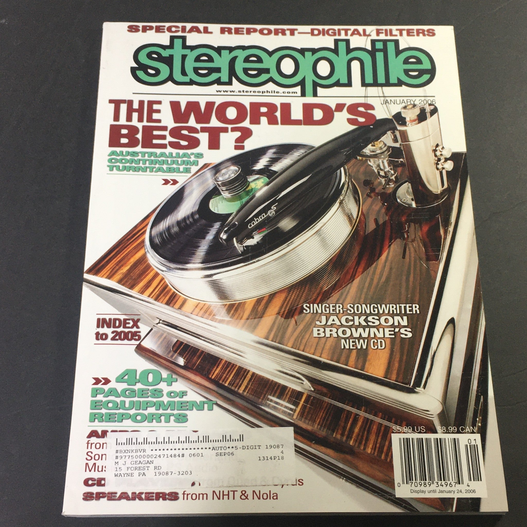 Stereophile Magazine January 2006 - Jackson Browne / Cobra Continuum Turntable