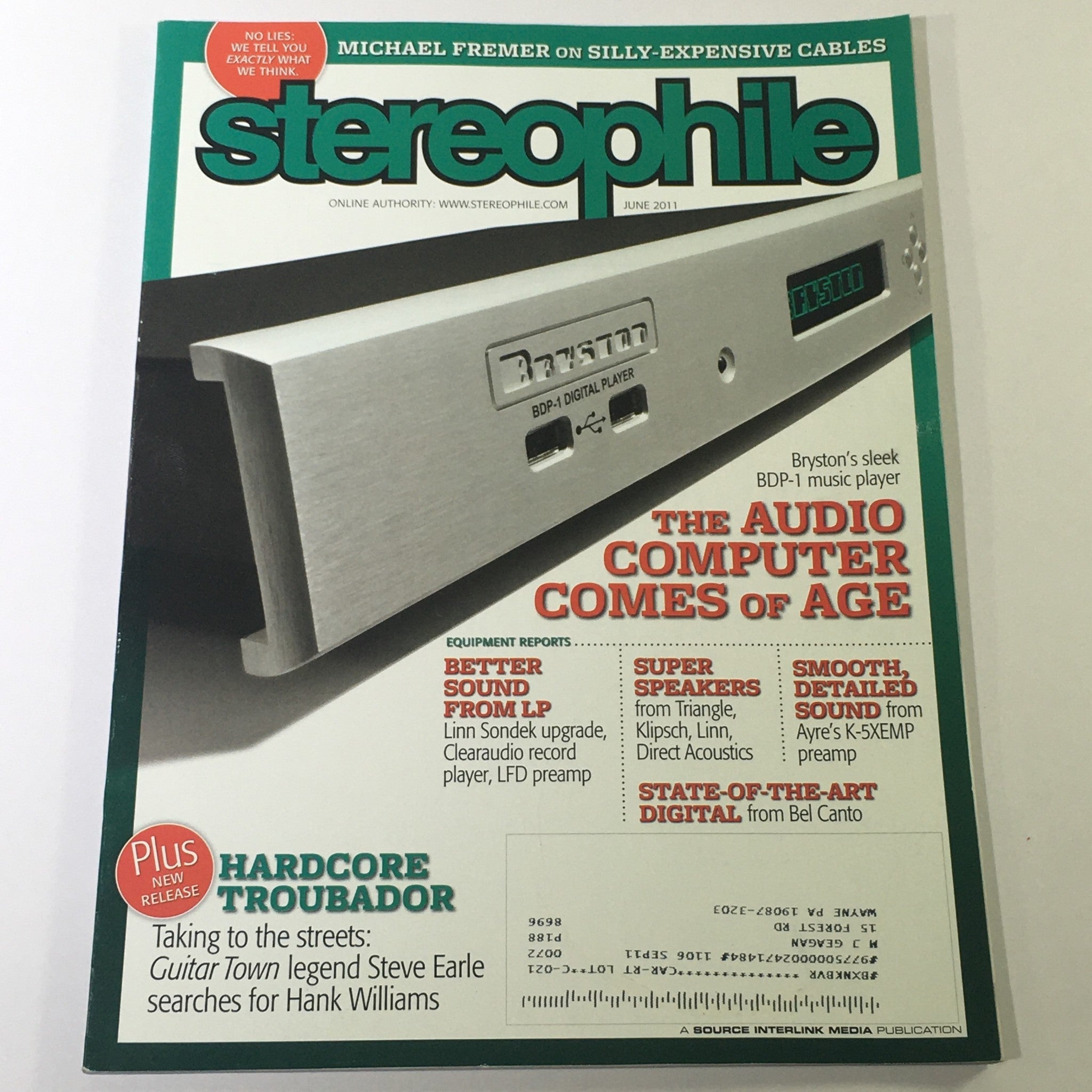 Stereophile Magazine June 2011 - Bryston BDP-1 Music Player / Legend Steve Earle