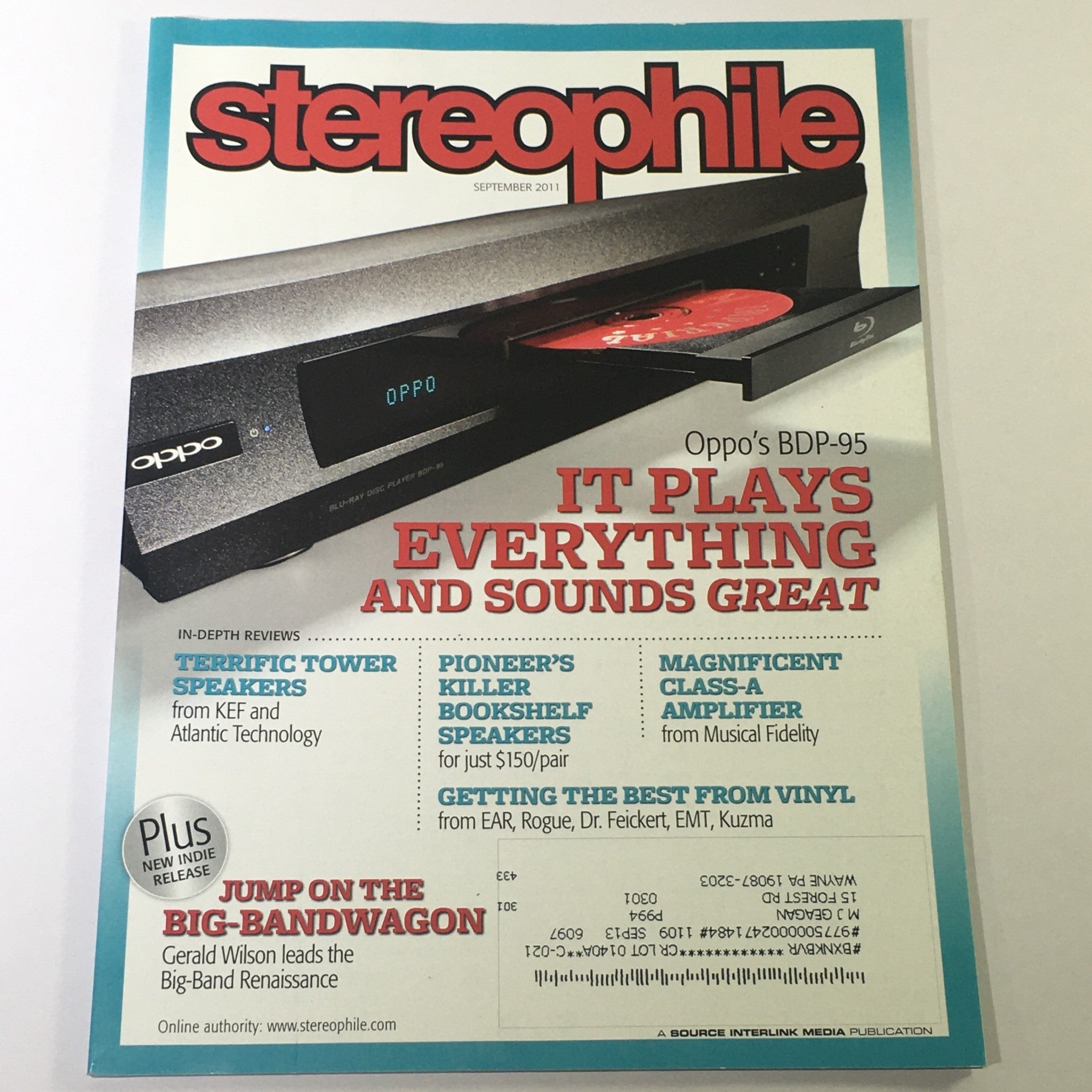 Stereophile Magazine September 2011 - Oppo BDP-95 / Musical Fidelity Class-A AMP