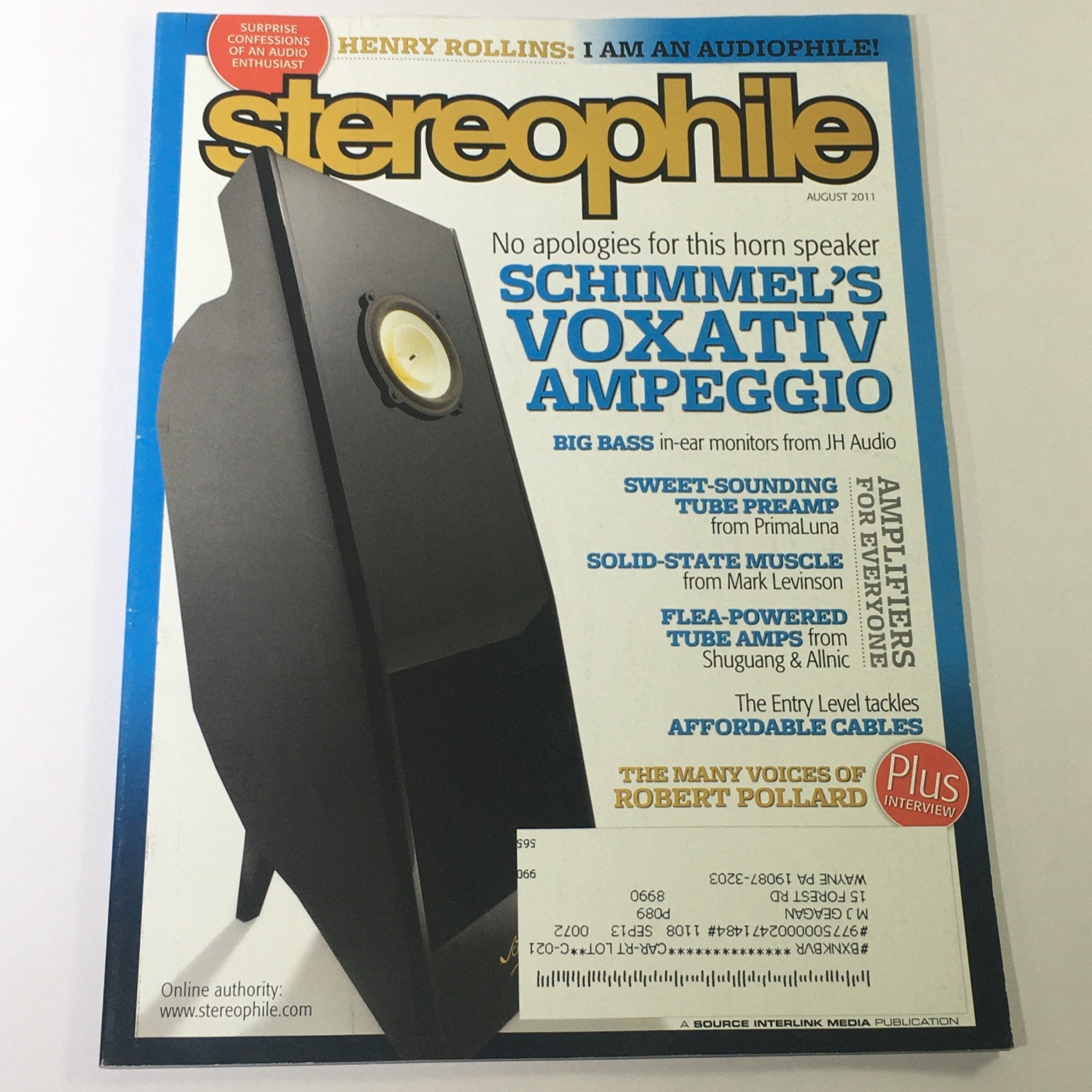 Stereophile Magazine August 2011 - Schimmel Voxativ Ampeggio / JH Audio Big Bass