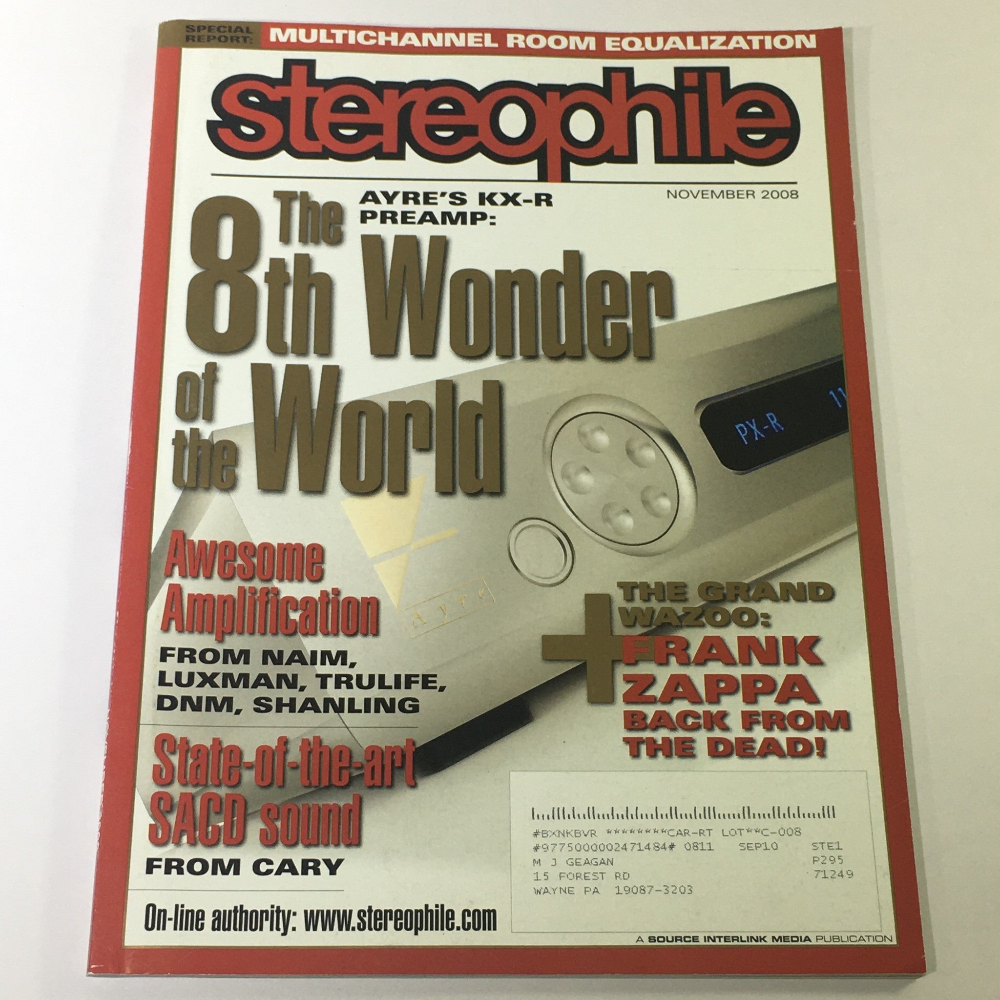 Stereophile Magazine November 2008 - Ayre KX-R Pre AMP / Naim, Luxman, DNM AMP