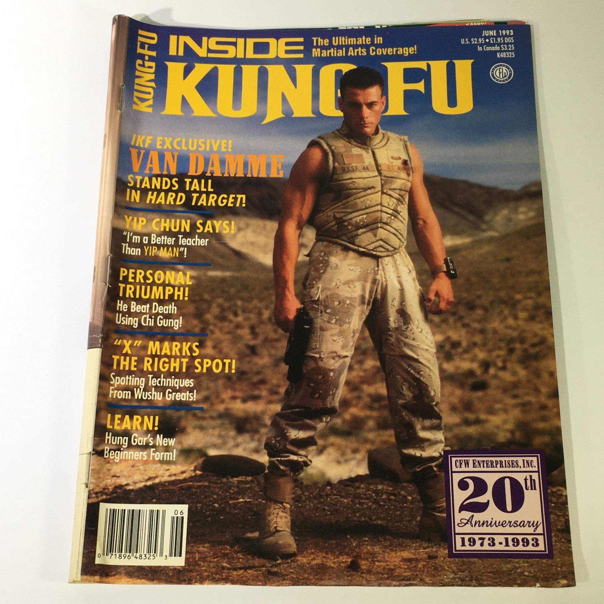 Inside Kung-Fu Magazine June 1993 - Jean-Claude Van Damme Cover / Yip Chun