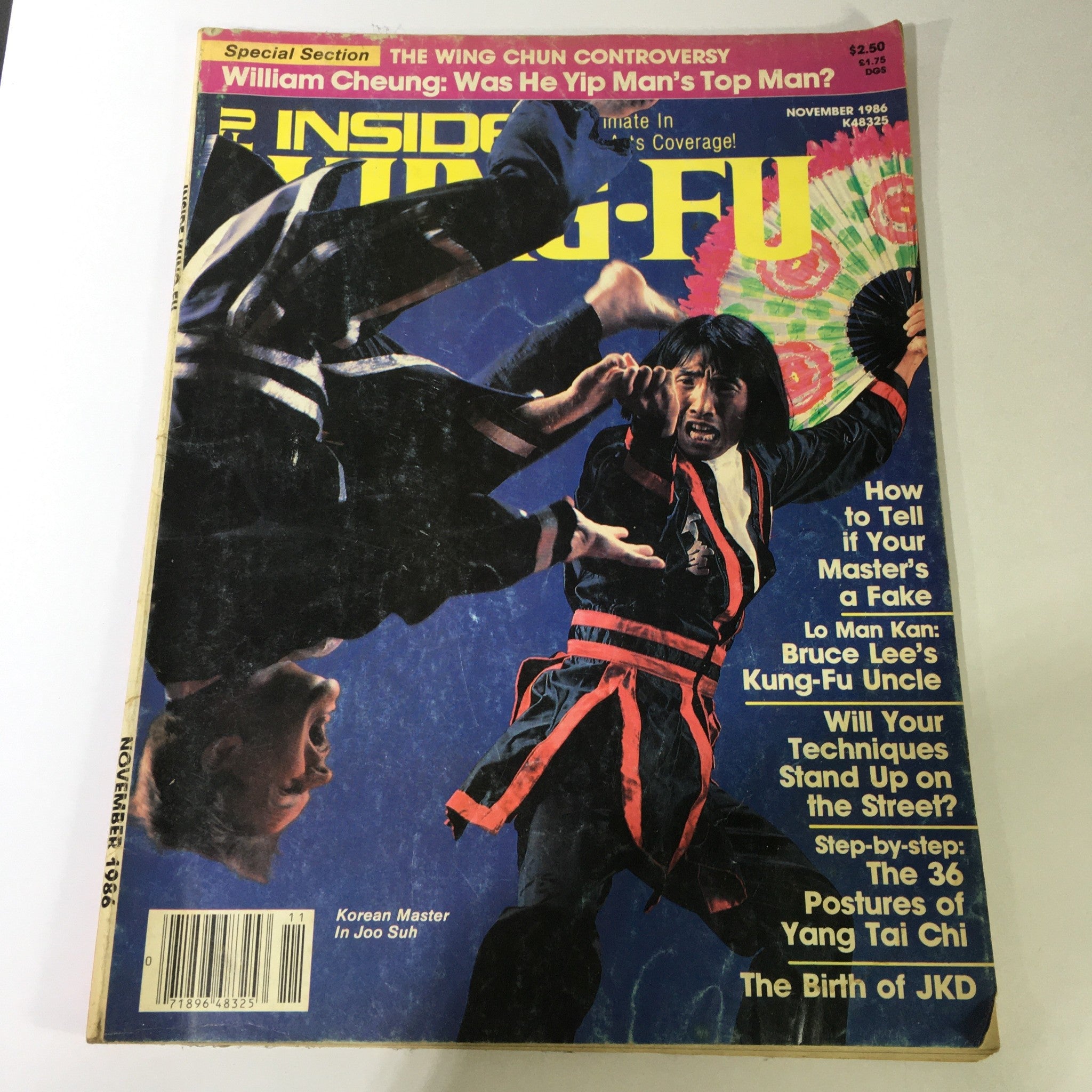 VTG Inside Kung Fu Magazine November 1986 - Korean Master in Joo Suh / Bruce Lee