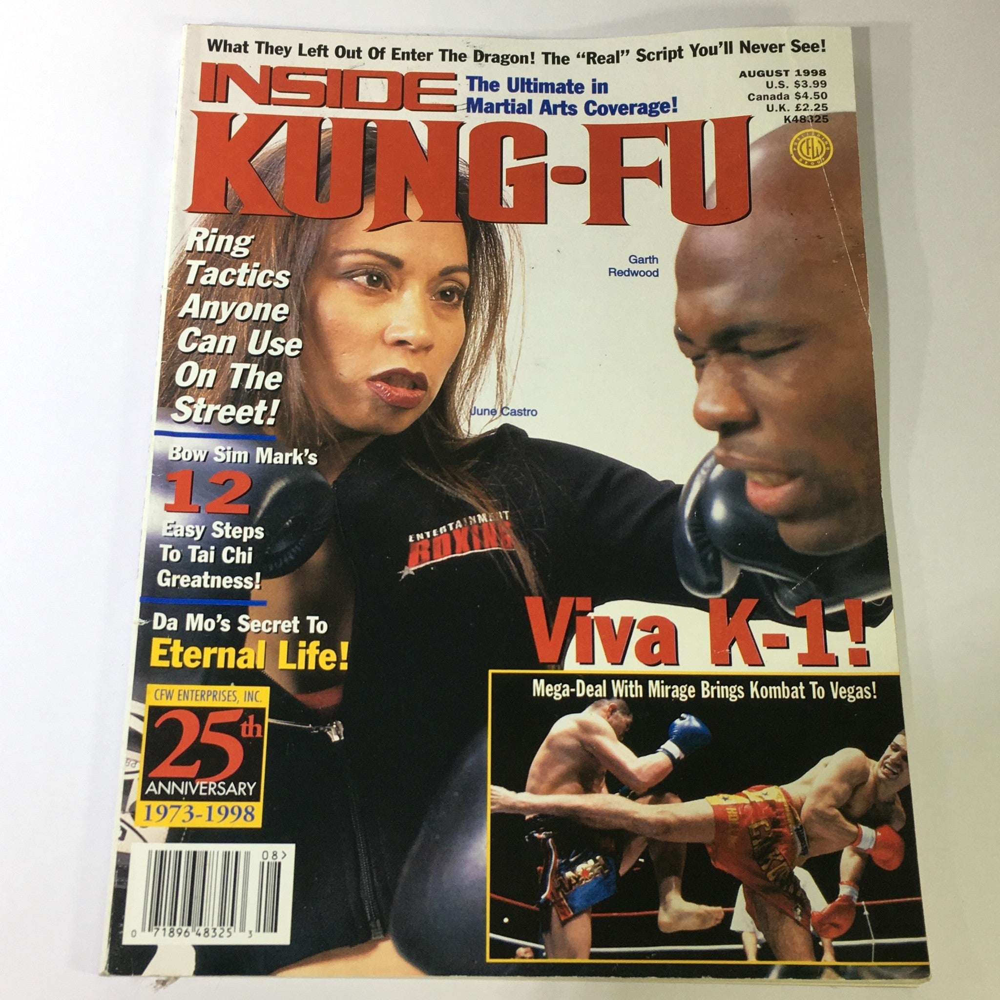 Inside Kung Fu Magazine August 1998 - June Castro & Garth Redwood / Newsstand