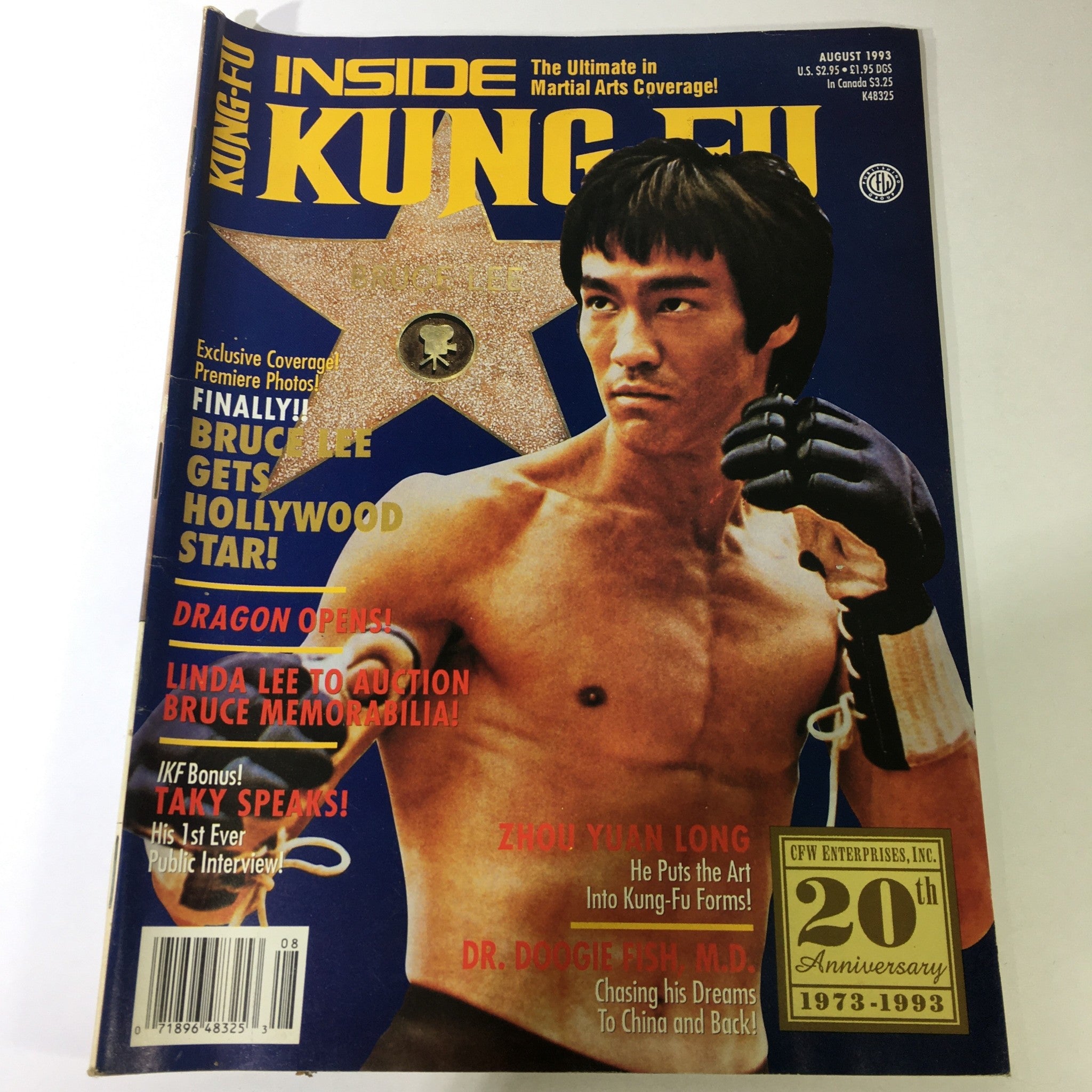 Inside Kung Fu Magazine August 1993 - Bruce Lee / Zhou Yuan Long / Doogie Fish