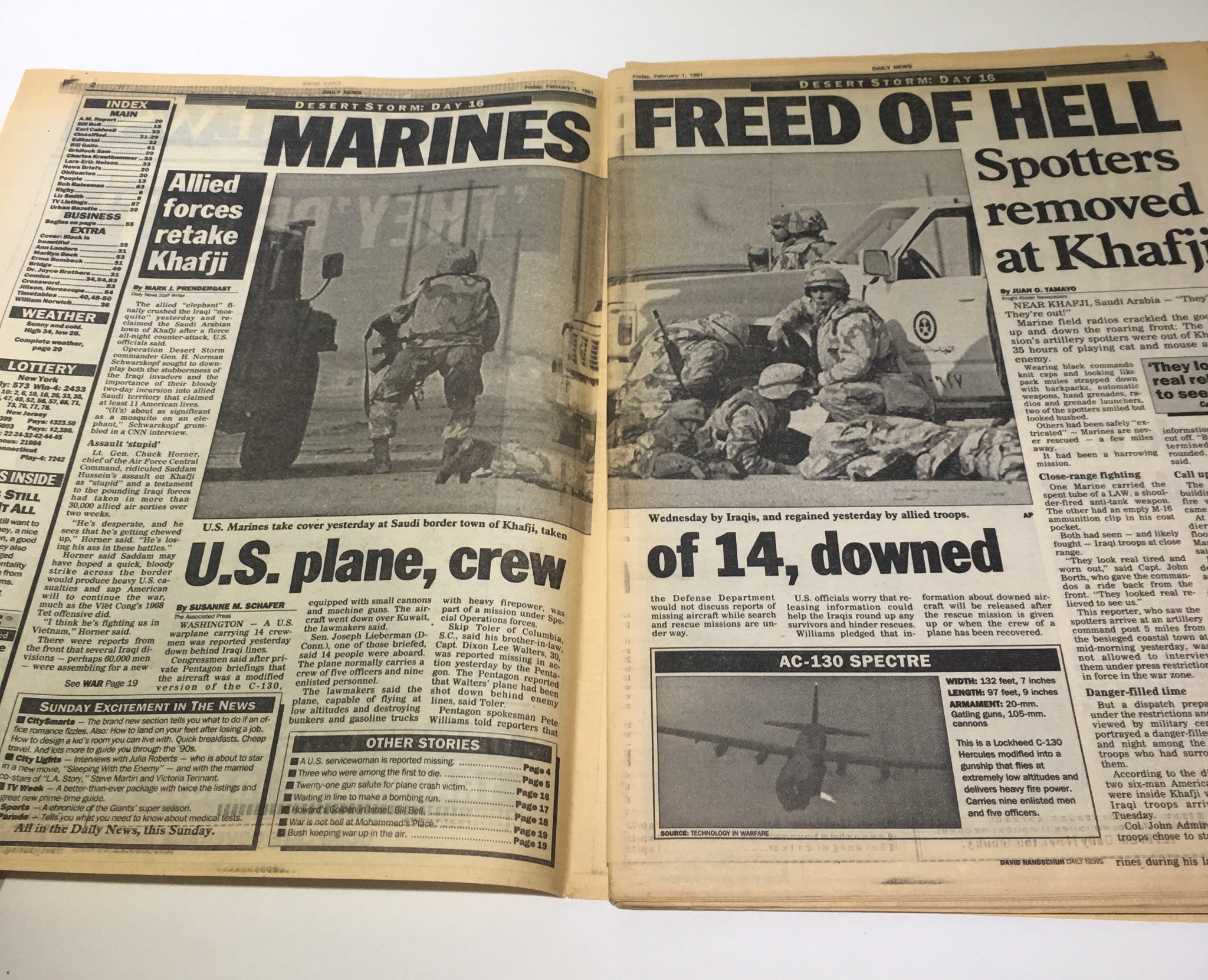 NY Daily News:2/1/91, Dramatic Rescue of U.S Marines Trapped by Iraqis for 35Hrs