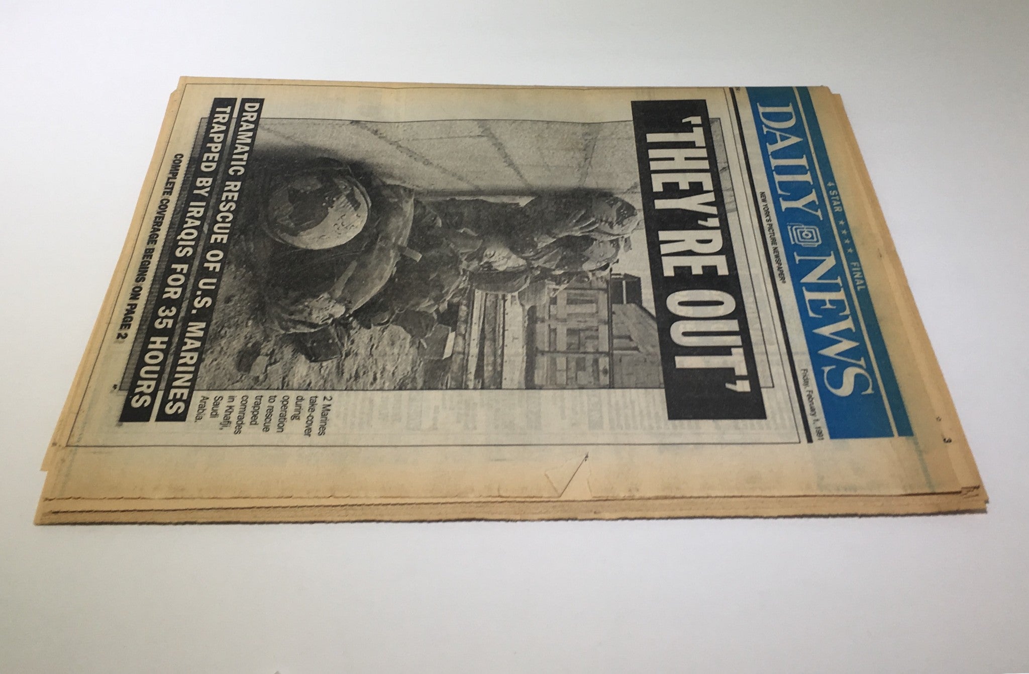 NY Daily News:2/1/91, Dramatic Rescue of U.S Marines Trapped by Iraqis for 35Hrs