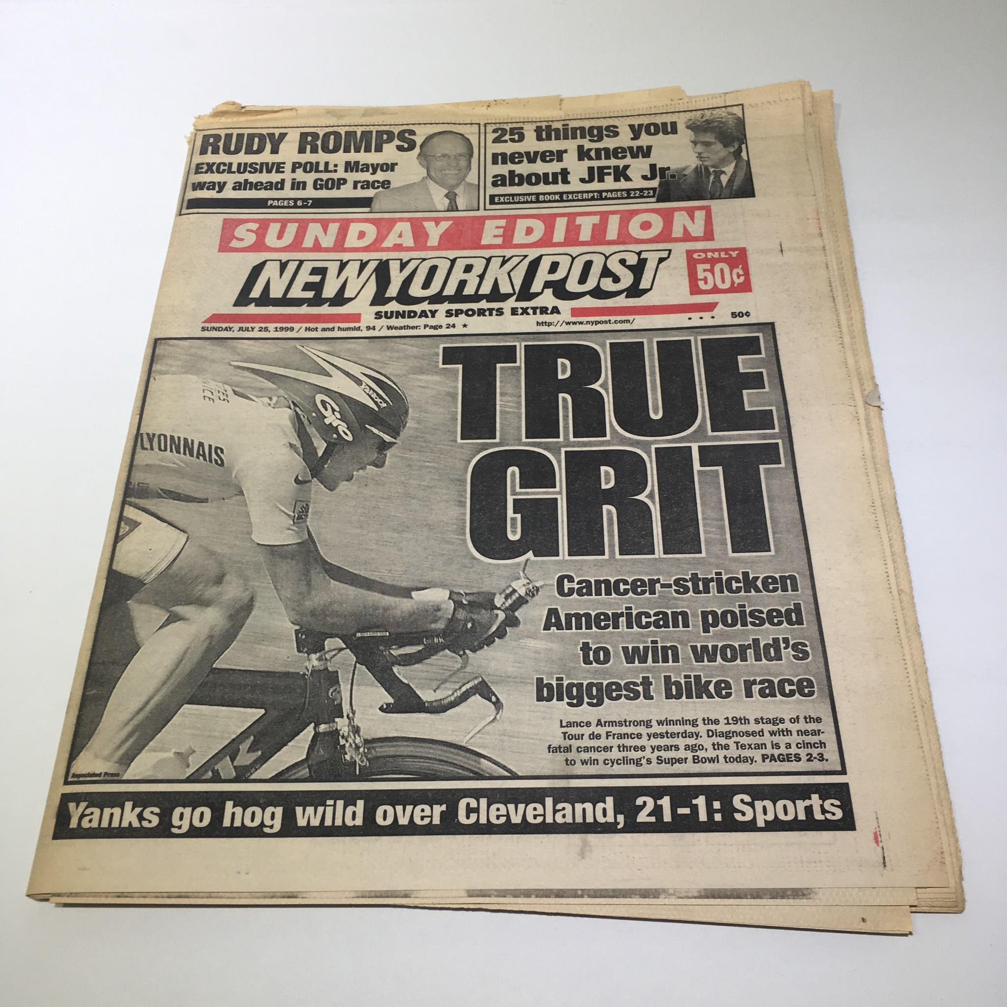 NY Post:7/25/99, Cancer-Stricken American Poised 2 Win World's Biggest Bike Race