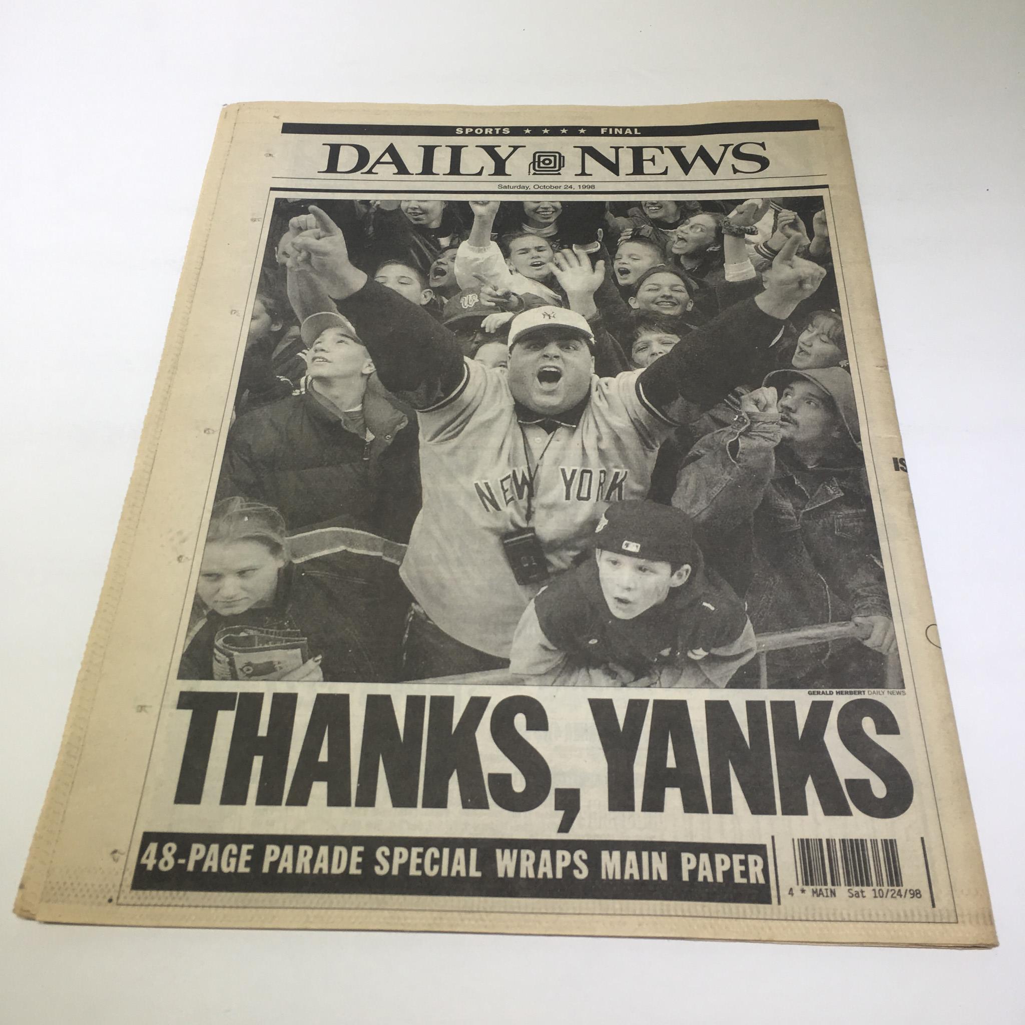 New York Daily News Yankees Cheers World Series Oct 24 1998 parade derek jeter