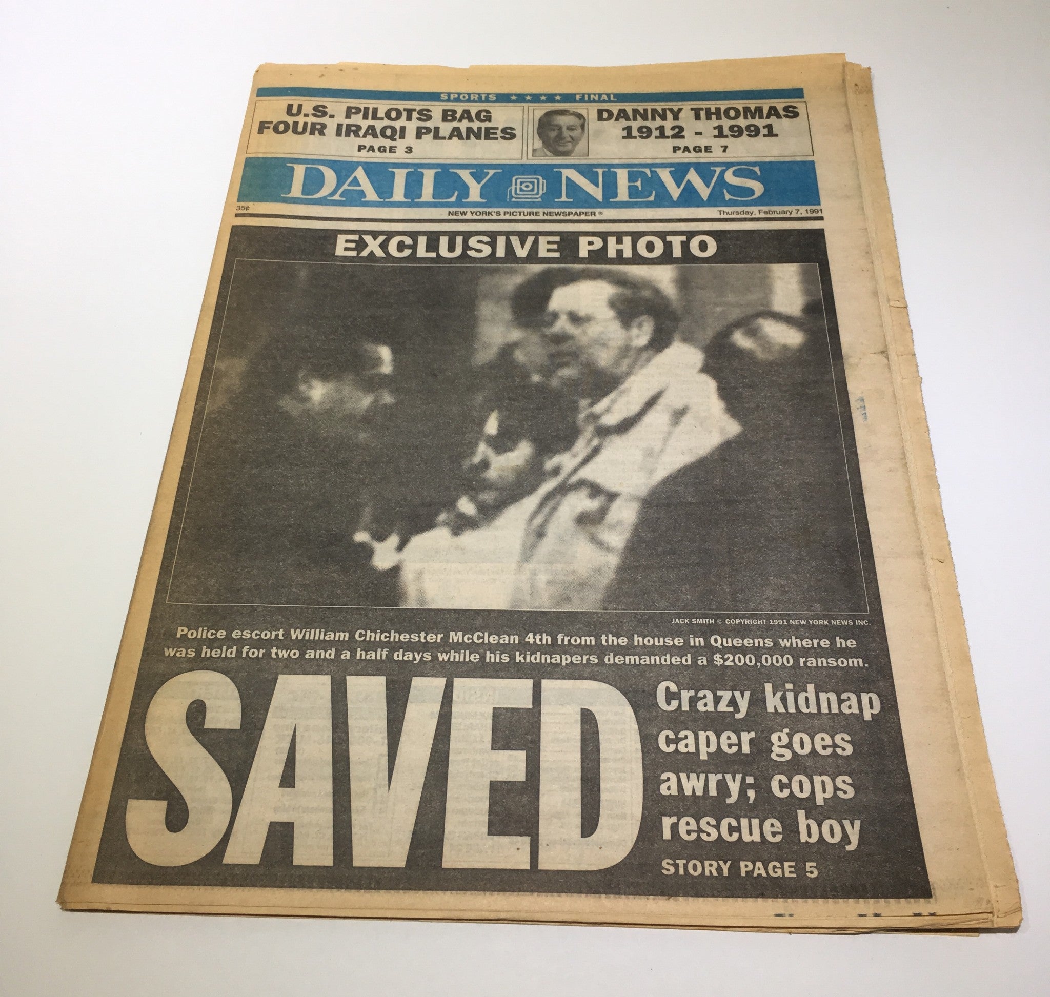 New York Daily News: Feb 7 1991, Crazy Kidnap Caper Goes Awry; Cops Rescue Boy