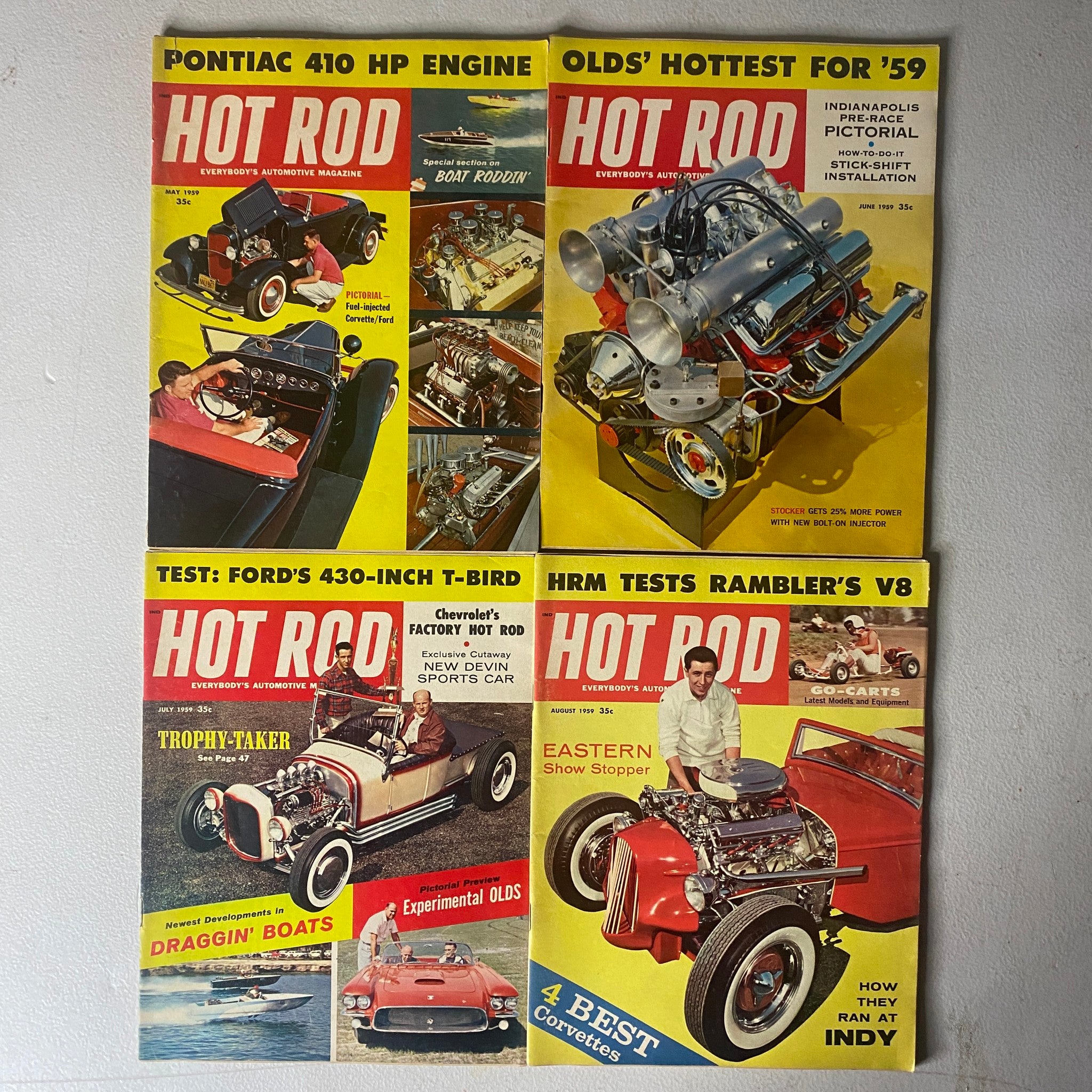 Lot of 12 VTG Hot Rod Magazine January - December 1959 Complete Year