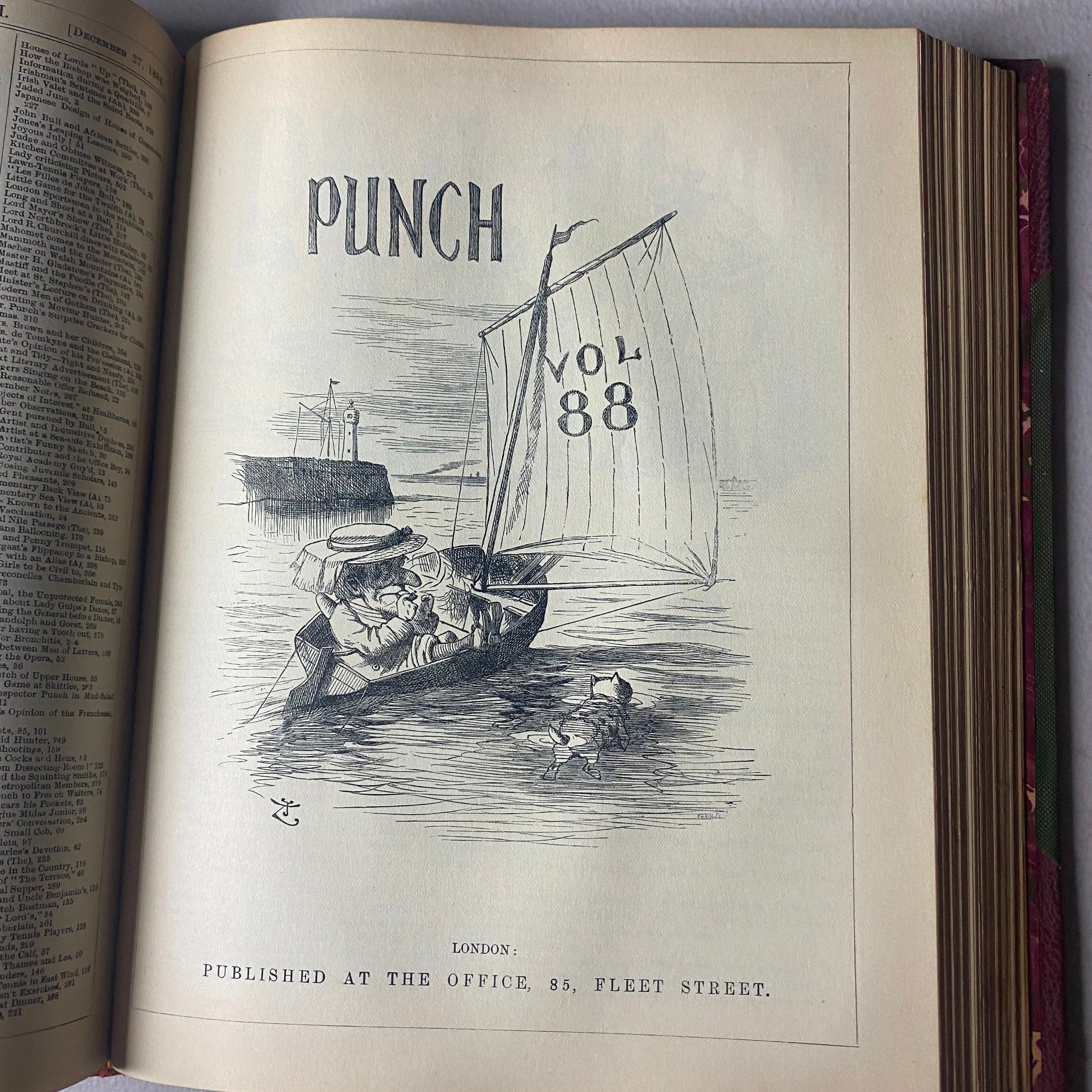 VTG 1883 - 1885 Complete January - December Bound Punch Magazine Volumes 85 - 88