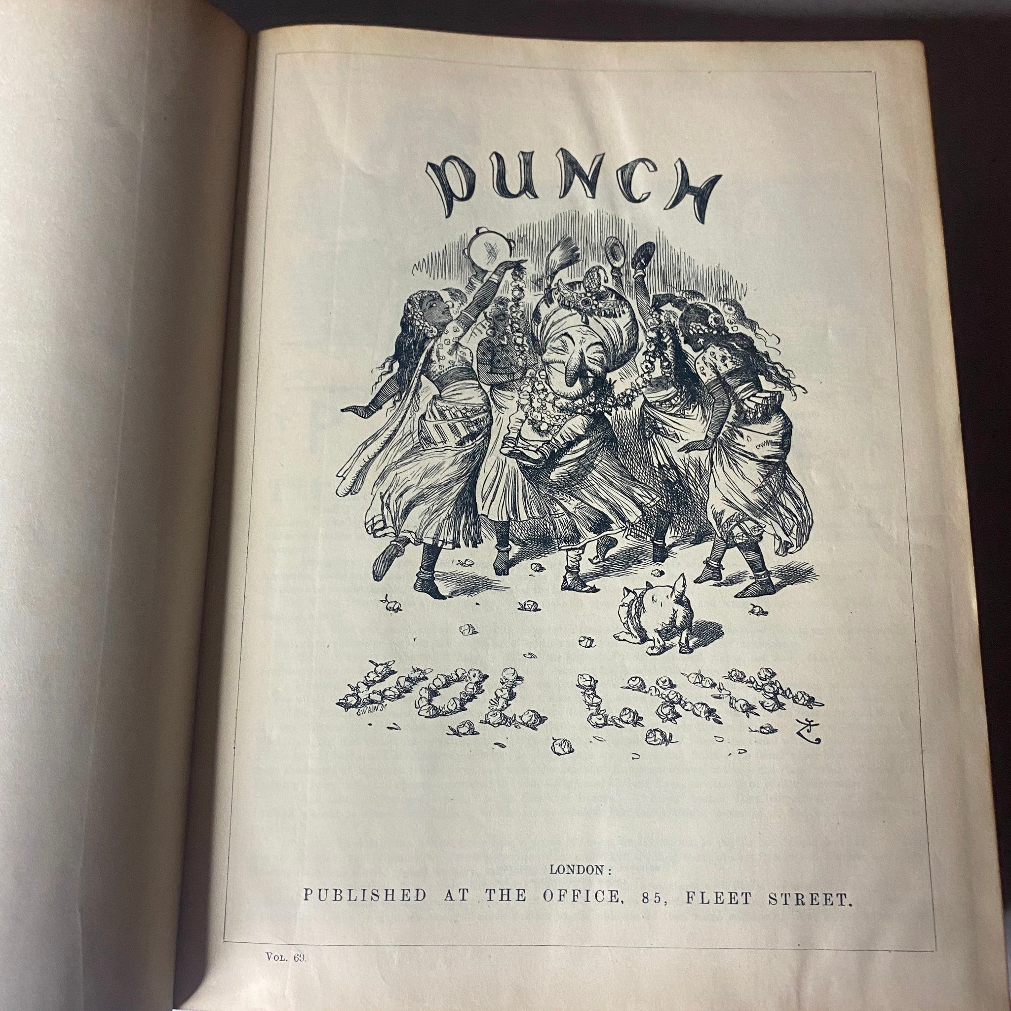 VTG 1875 - 1877 Complete January - December Bound Punch Magazine Volumes 69 - 72