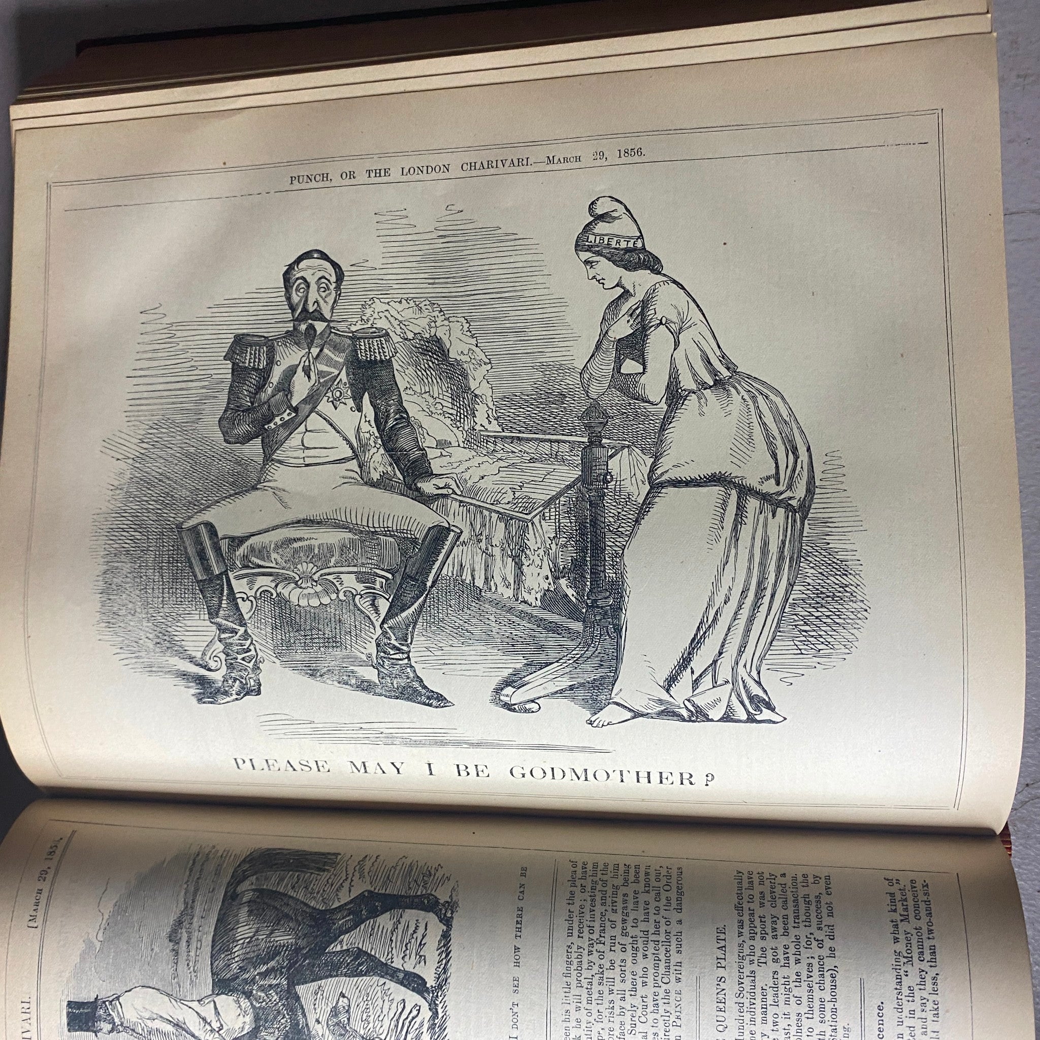 VTG 1855 - 1857 Complete January - December Bound Punch Magazine Volumes 29 - 32